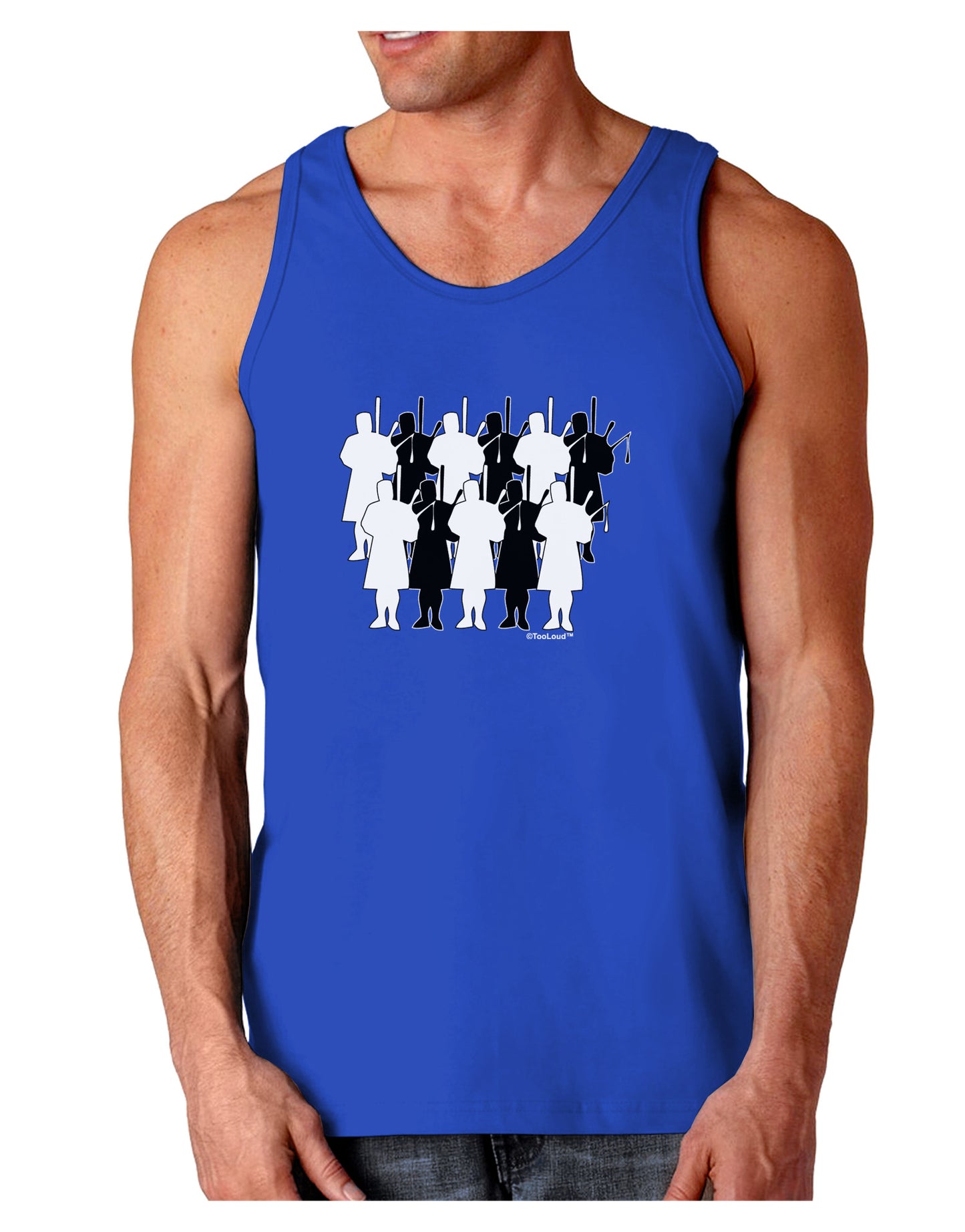 Eleven Pipers Piping Dark Loose Tank Top-Mens Loose Tank Top-TooLoud-Royal Blue-Small-Davson Sales