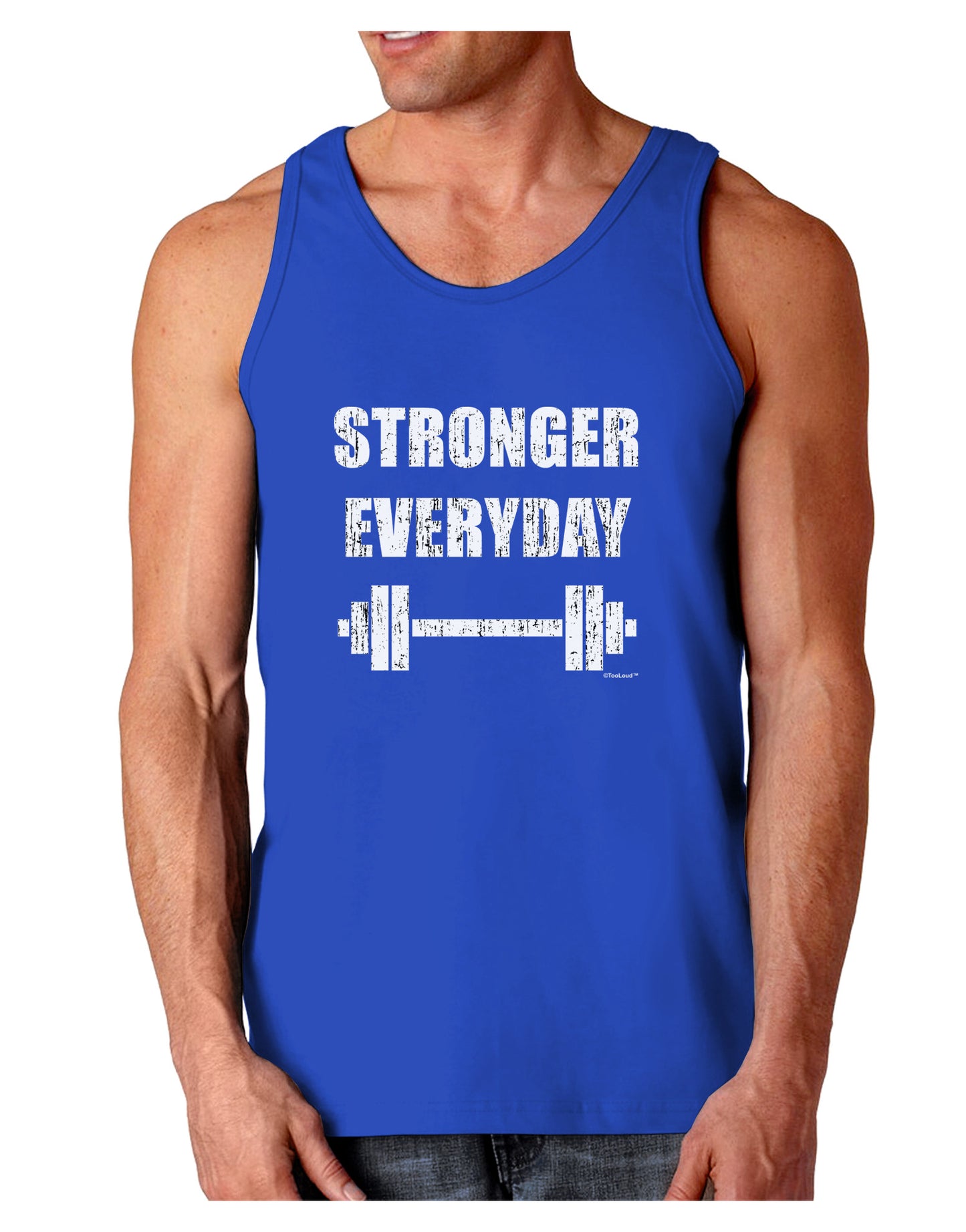 Stronger Everyday Gym Workout Dark Loose Tank Top-Mens Loose Tank Top-TooLoud-Royal Blue-Small-Davson Sales