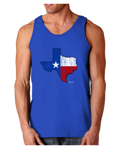 State of Texas Flag Design - Distressed Dark Loose Tank Top-Mens Loose Tank Top-TooLoud-Royal Blue-Small-Davson Sales