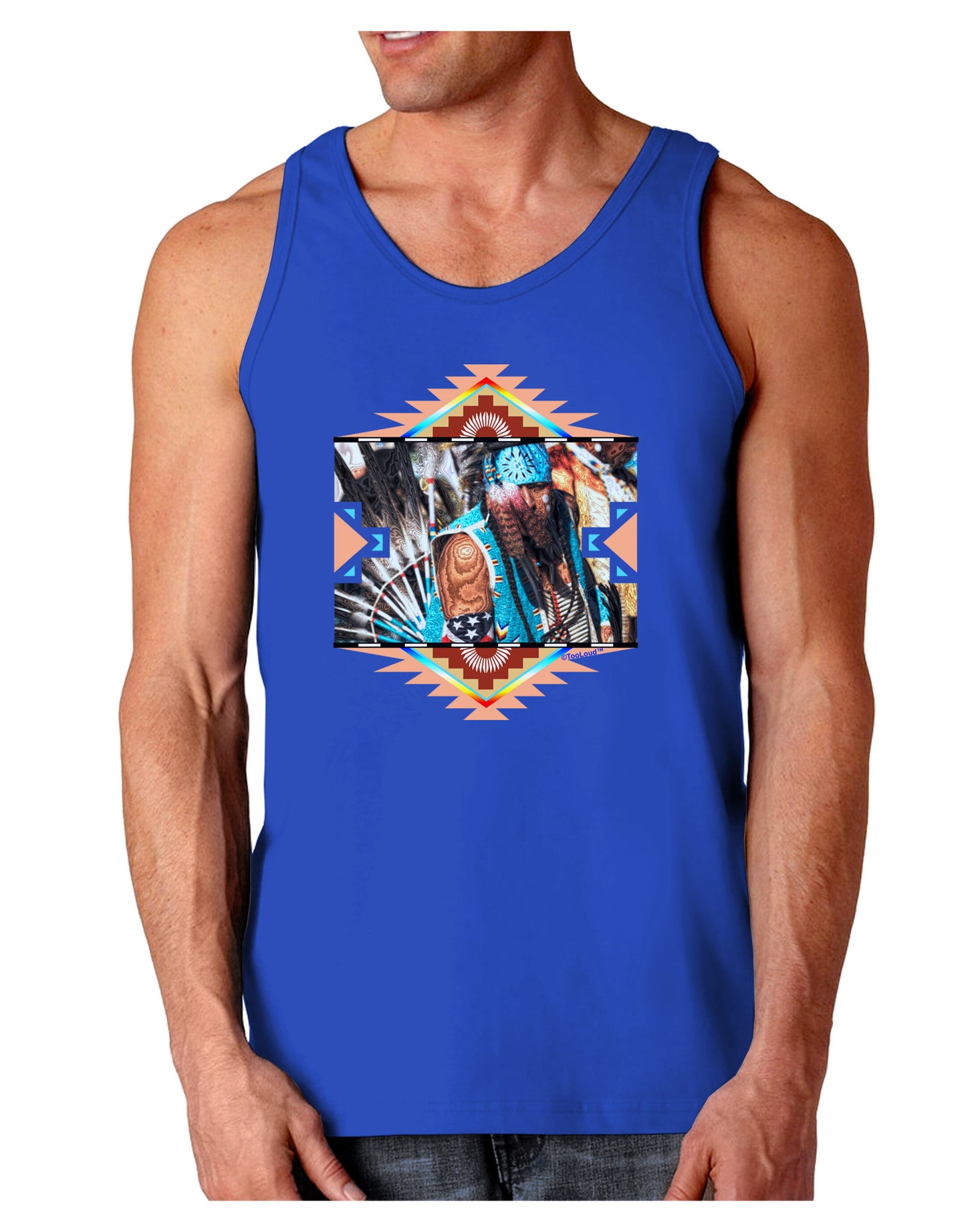 Native American Dancer 2 Dark Loose Tank Top-Mens Loose Tank Top-TooLoud-Royal Blue-Small-Davson Sales