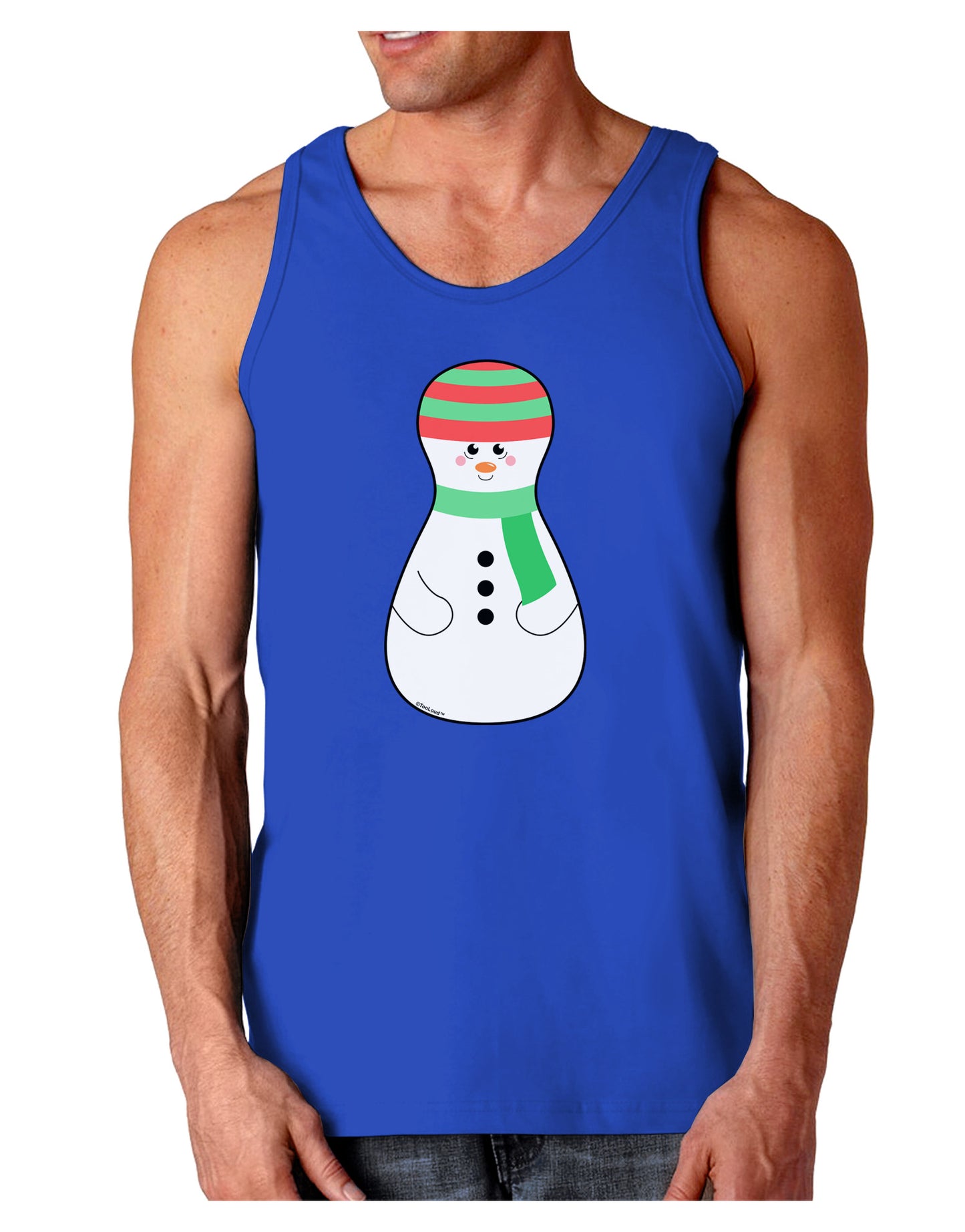 Cute Snowman Matryoshka Nesting Doll - Christmas Dark Loose Tank Top-Mens Loose Tank Top-TooLoud-Royal Blue-Small-Davson Sales