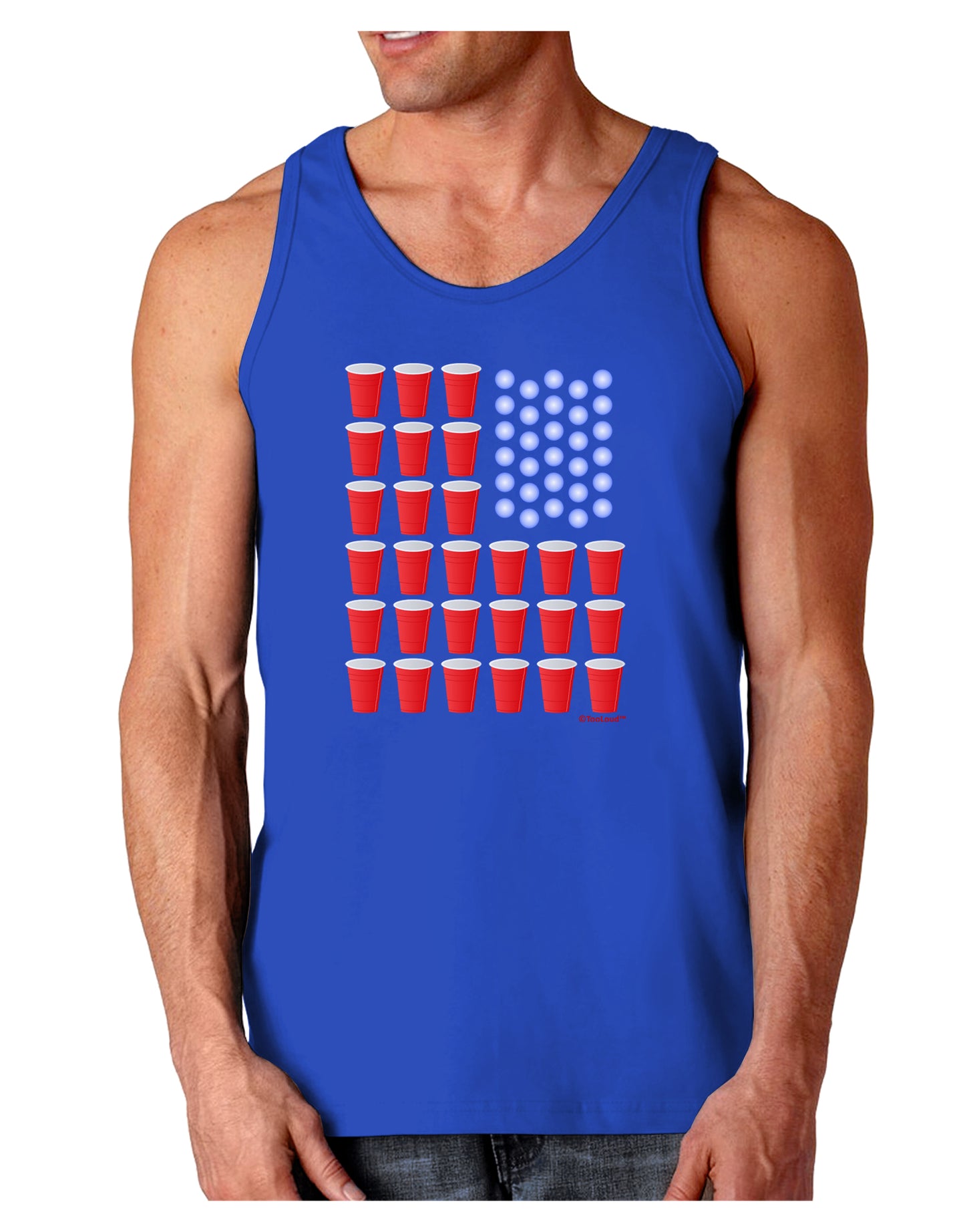 Beer Pong Flag Dark Loose Tank Top-Mens Loose Tank Top-TooLoud-Royal Blue-Small-Davson Sales