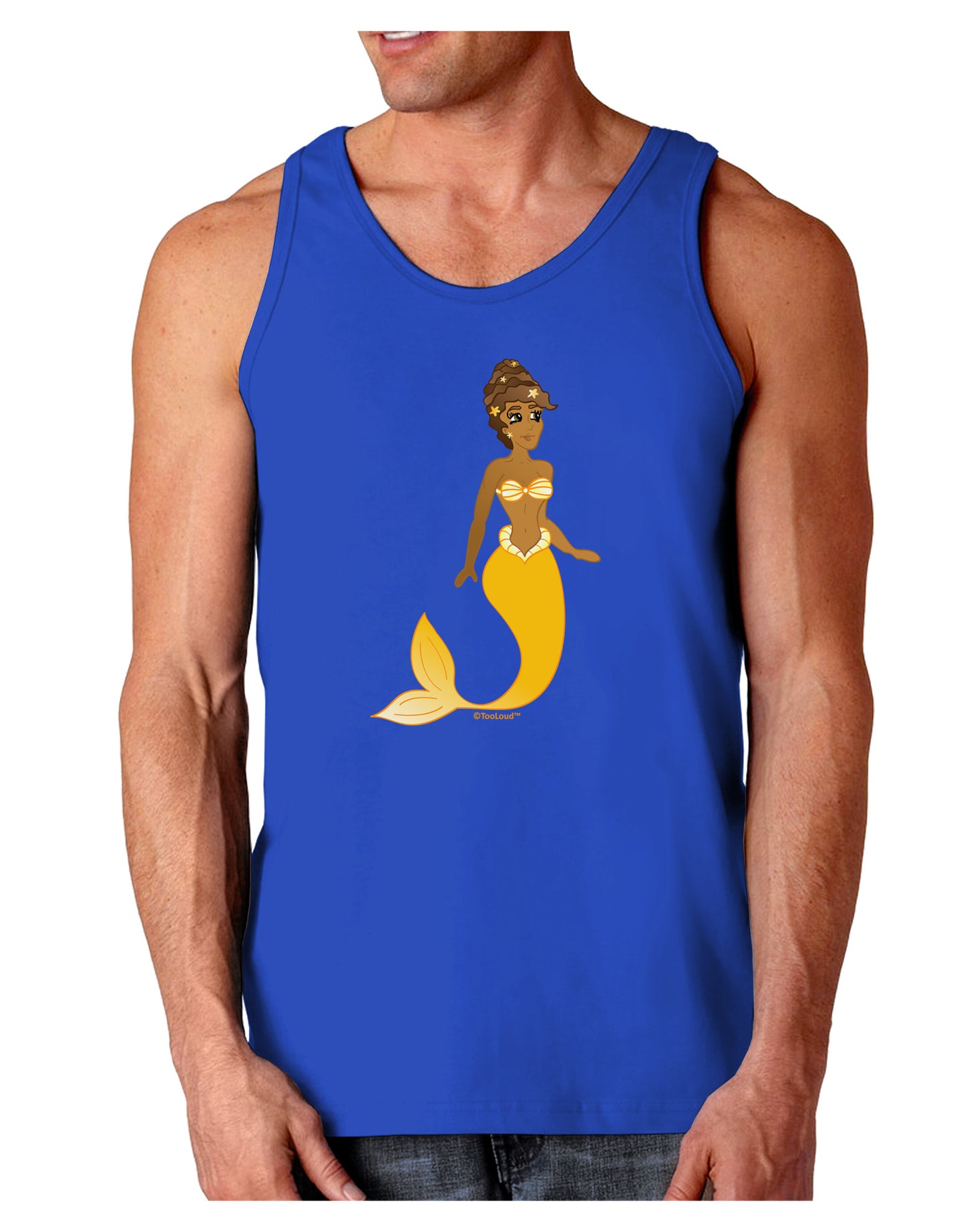 Mermaid Design - Yellow Dark Loose Tank Top-Mens Loose Tank Top-TooLoud-Royal Blue-Small-Davson Sales