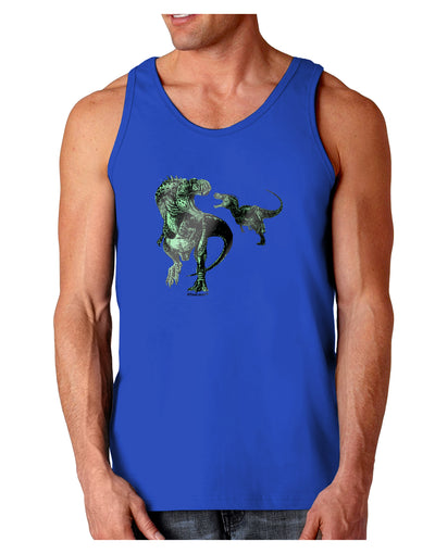 Jurassic Dinosaur Metallic - Silver Dark Loose Tank Top by TooLoud-Mens Loose Tank Top-TooLoud-Royal Blue-Small-Davson Sales