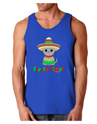 Fiesta Time - Cute Sombrero Cat Dark Loose Tank Top by TooLoud-Mens Loose Tank Top-TooLoud-Royal Blue-Small-Davson Sales