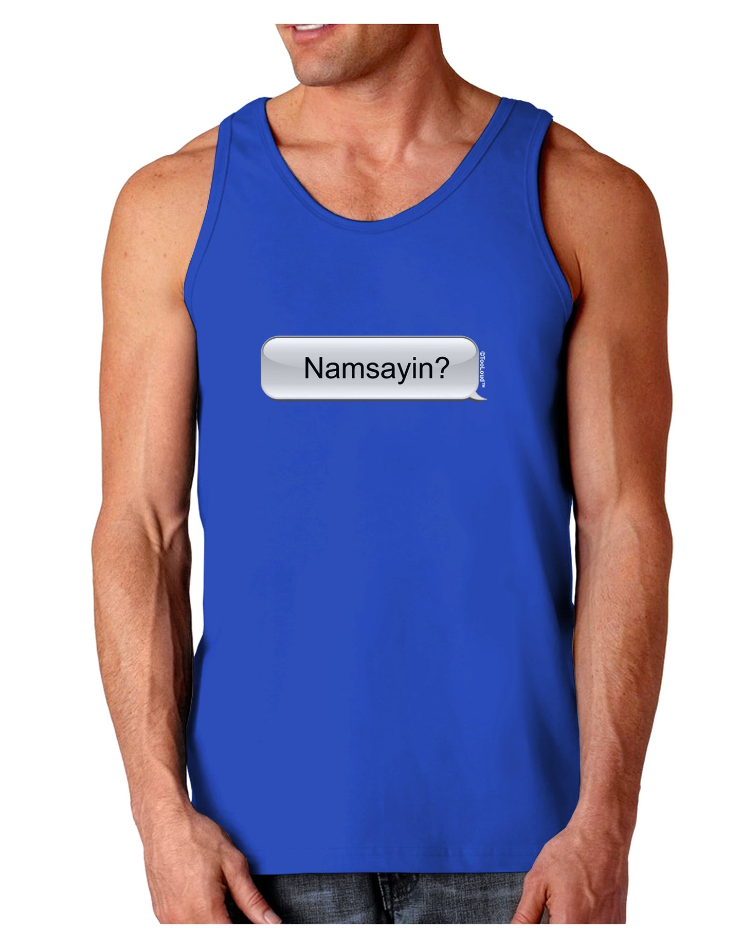 Namsayin Text Bubble Dark Loose Tank Top-Mens Loose Tank Top-TooLoud-Royal Blue-Small-Davson Sales