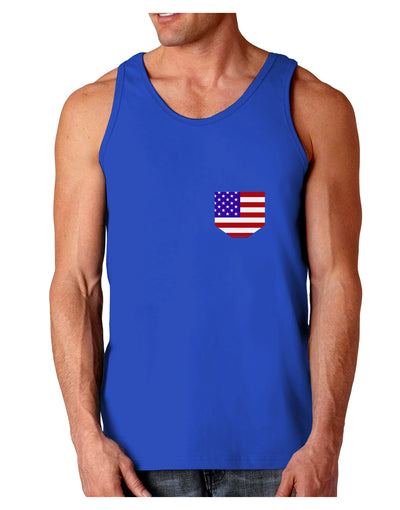 American Flag Faux Pocket Design Dark Loose Tank Top by TooLoud-Mens Loose Tank Top-TooLoud-Royal Blue-Small-Davson Sales