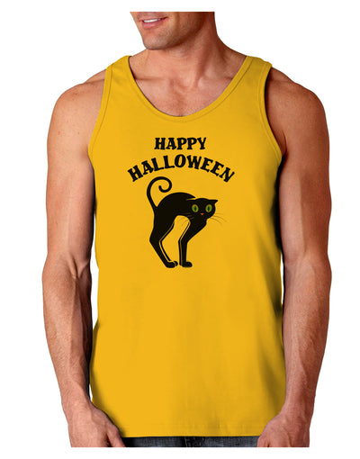 Happy Halloween Cute Black Cat Halloween Loose Tank Top-Loose Tank Top-TooLoud-Gold-Small-Davson Sales