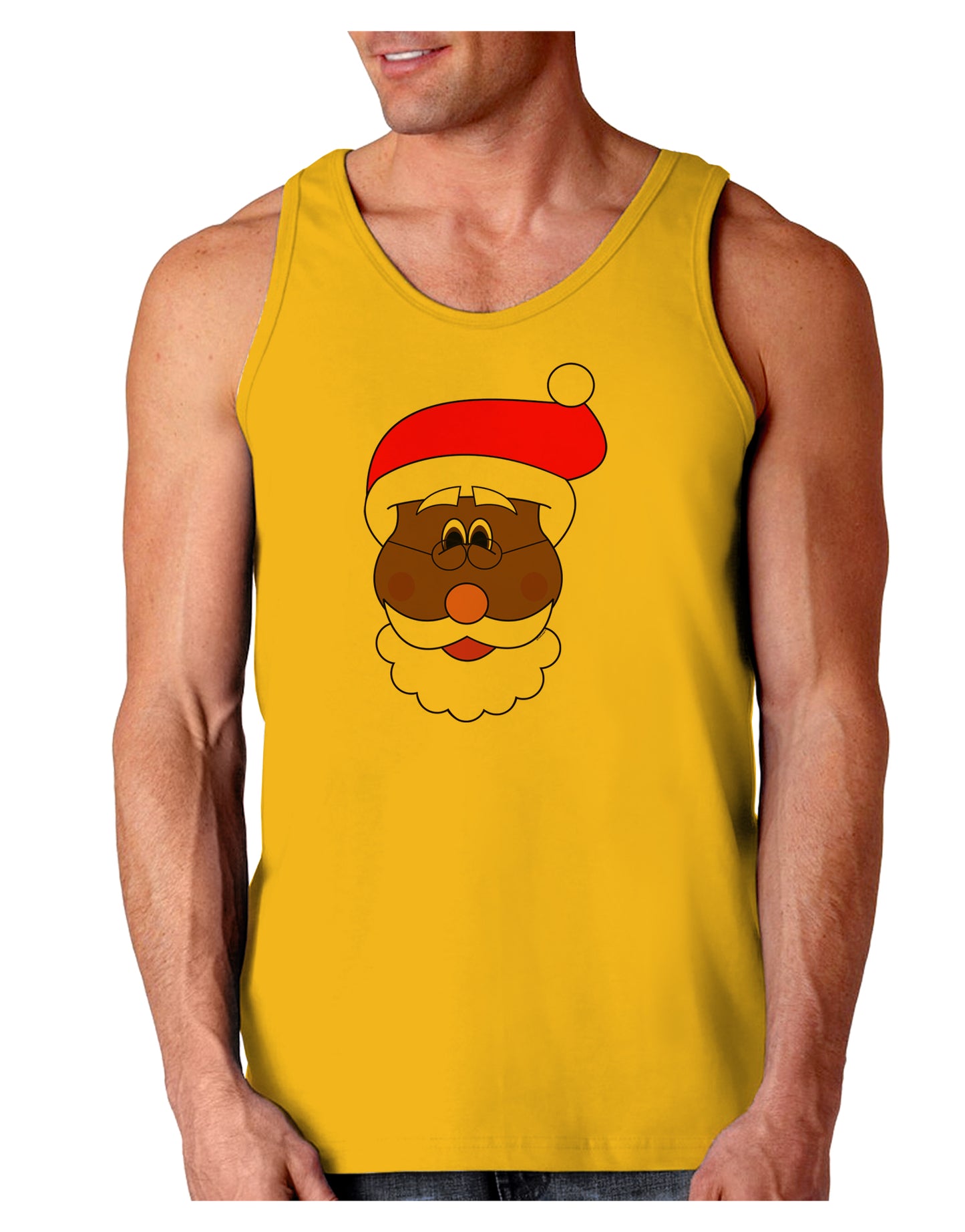 Black Santa Claus Face Christmas Loose Tank Top-Loose Tank Top-TooLoud-Gold-Small-Davson Sales