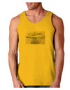 Helicopter Sketch Loose Tank Top-Loose Tank Top-TooLoud-Gold-Small-Davson Sales