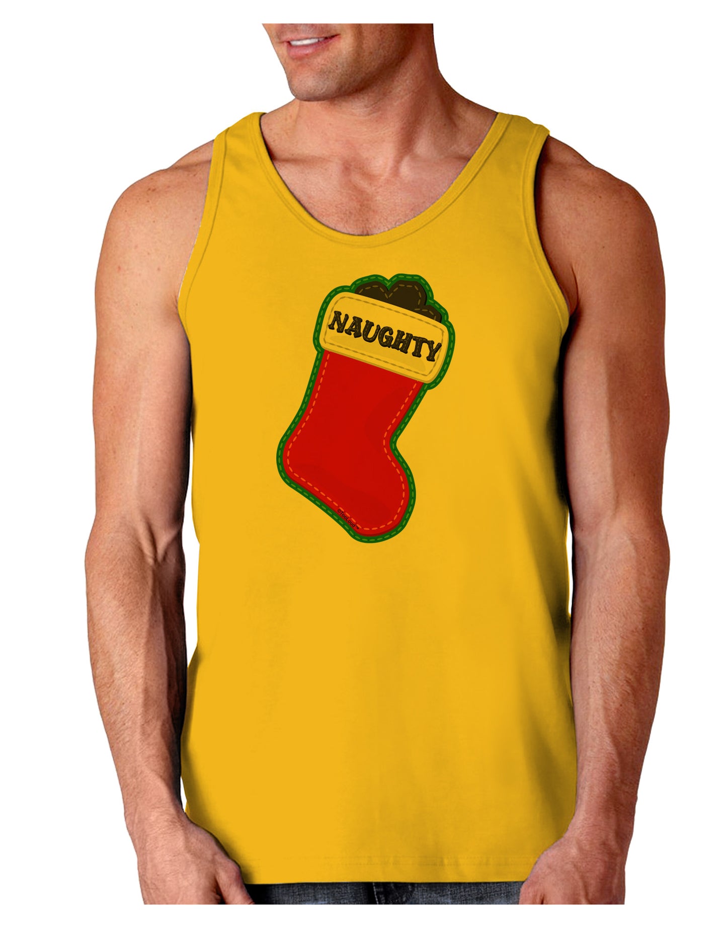 Naughty Coal Cute Christmas Stocking Loose Tank Top-Loose Tank Top-TooLoud-Gold-Small-Davson Sales