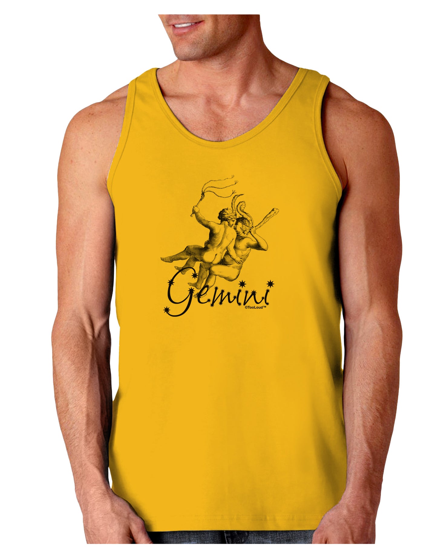 Gemini Illustration Loose Tank Top-Loose Tank Top-TooLoud-Gold-Small-Davson Sales