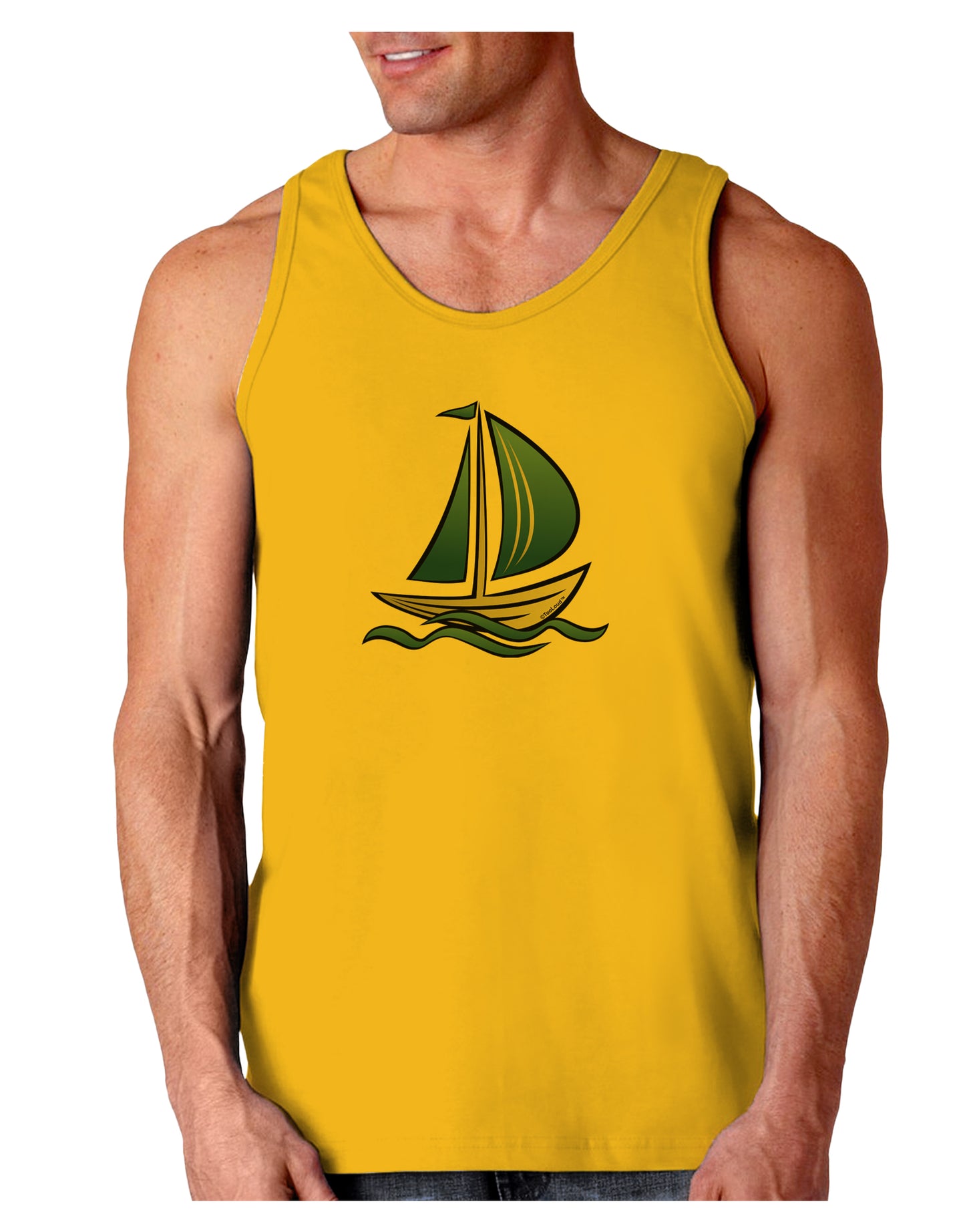 Blue Sailboat Loose Tank Top-Loose Tank Top-TooLoud-Gold-Small-Davson Sales