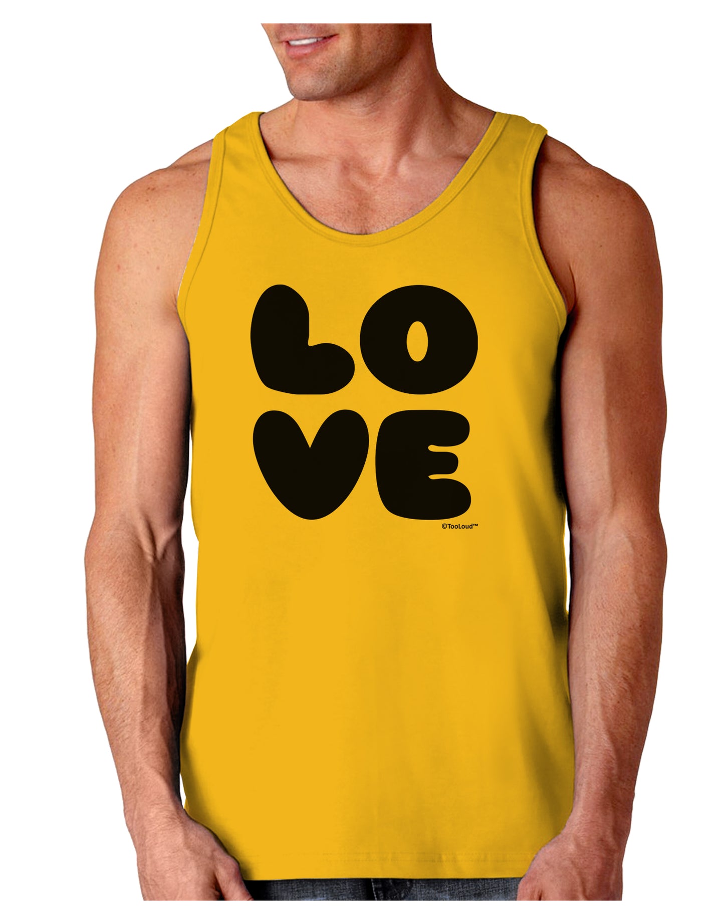 LOVE Text Loose Tank Top by TooLoud-Loose Tank Top-TooLoud-Gold-Small-Davson Sales