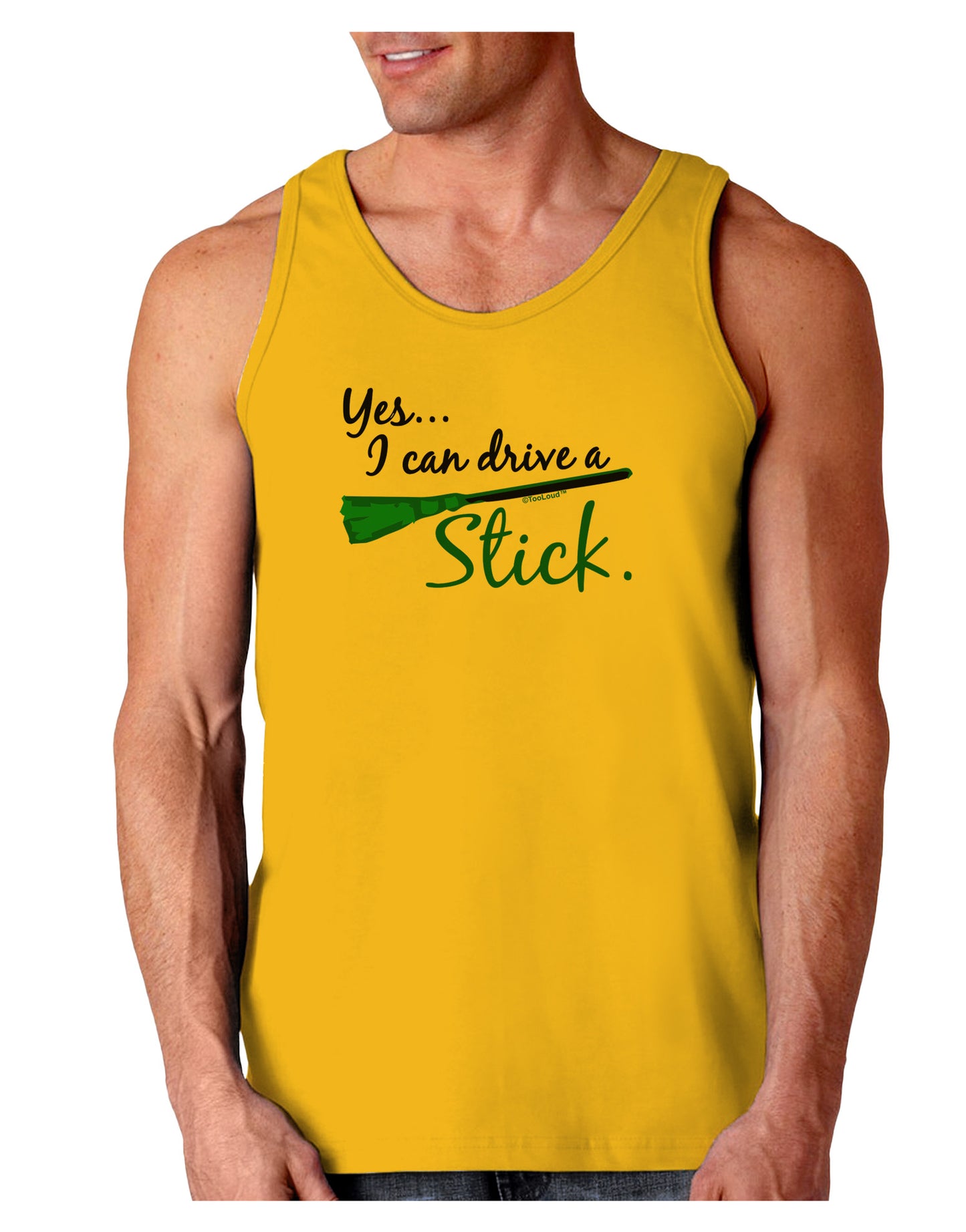 Drive Stick Green Loose Tank Top-Loose Tank Top-TooLoud-Gold-Small-Davson Sales