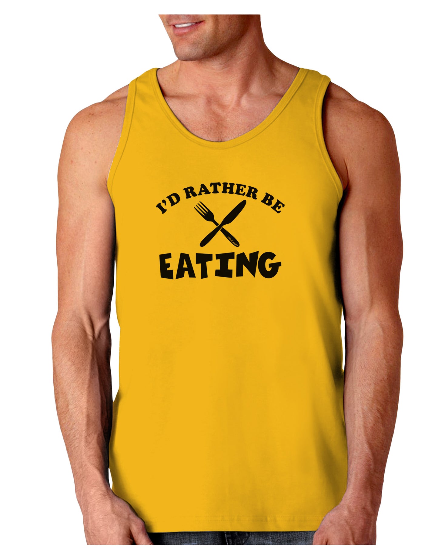 I'd Rather Be Eating Loose Tank Top-Loose Tank Top-TooLoud-Gold-Small-Davson Sales