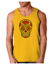 Version 1 Colorful Day of the Dead Calavera Loose Tank Top-Loose Tank Top-TooLoud-Gold-Small-Davson Sales