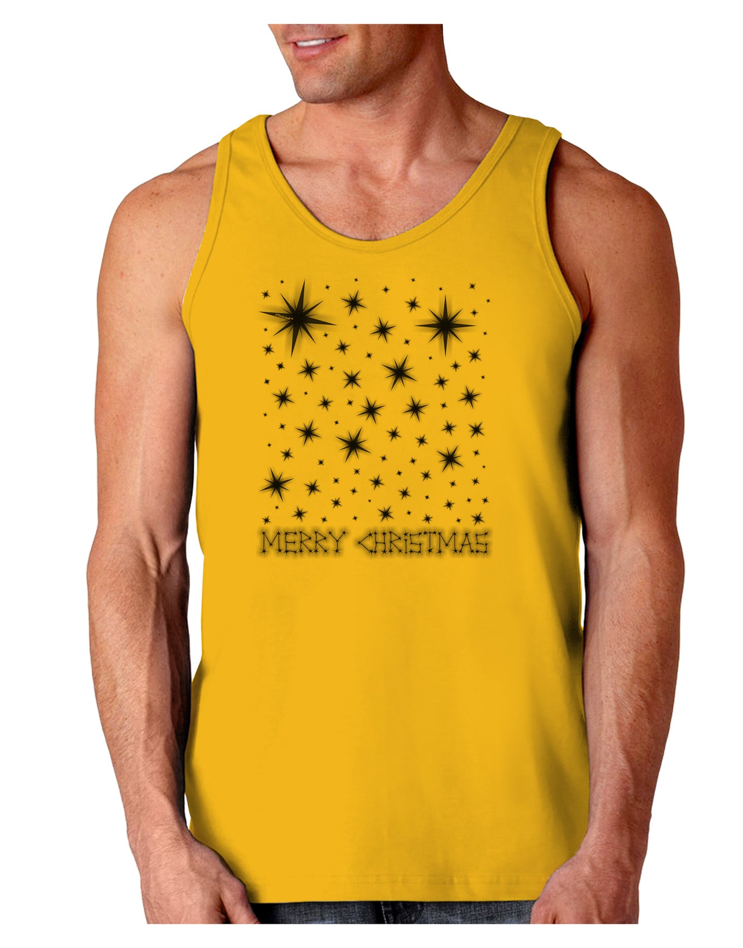 Merry Christmas Shining Night Stars Loose Tank Top-Loose Tank Top-TooLoud-Gold-Small-Davson Sales