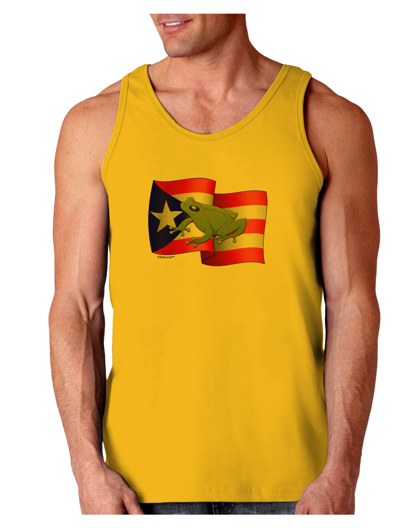 Puerto Rico Coqui Loose Tank Top-Loose Tank Top-TooLoud-Gold-Small-Davson Sales