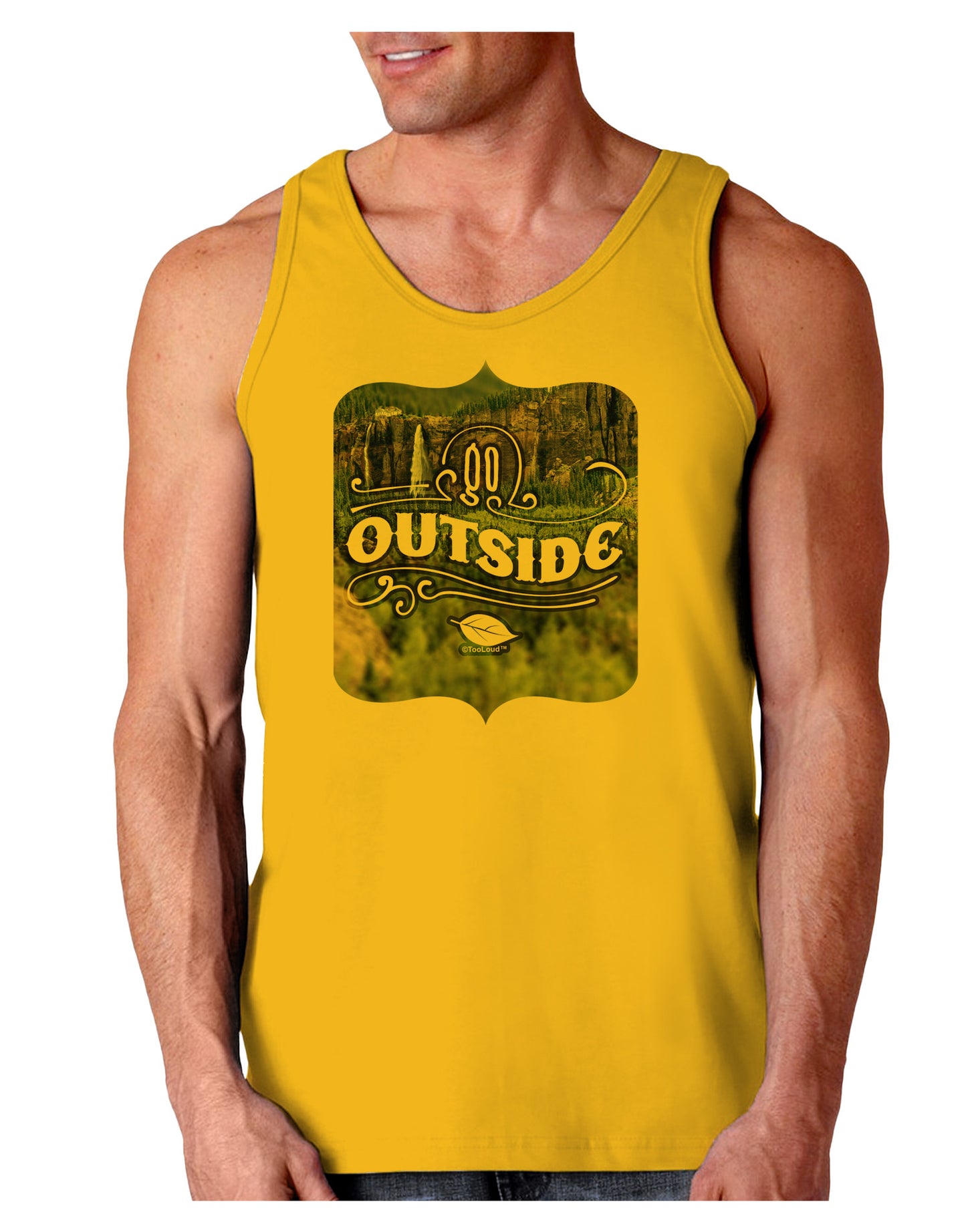 Go Outside - Beautiful Cliffs Loose Tank Top by-Loose Tank Top-TooLoud-Gold-Small-Davson Sales