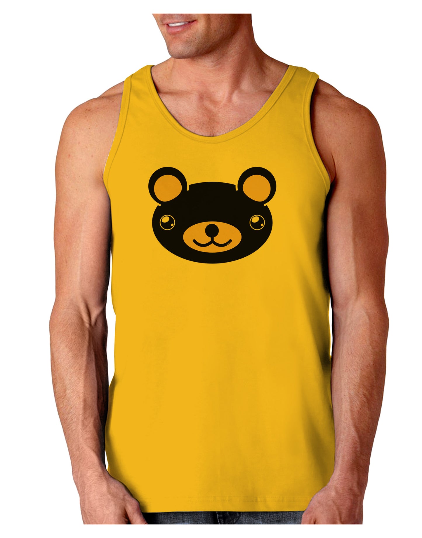 Kyu-T Head - Night Beartholomew Teddy Bear Loose Tank Top-Loose Tank Top-TooLoud-Gold-Small-Davson Sales