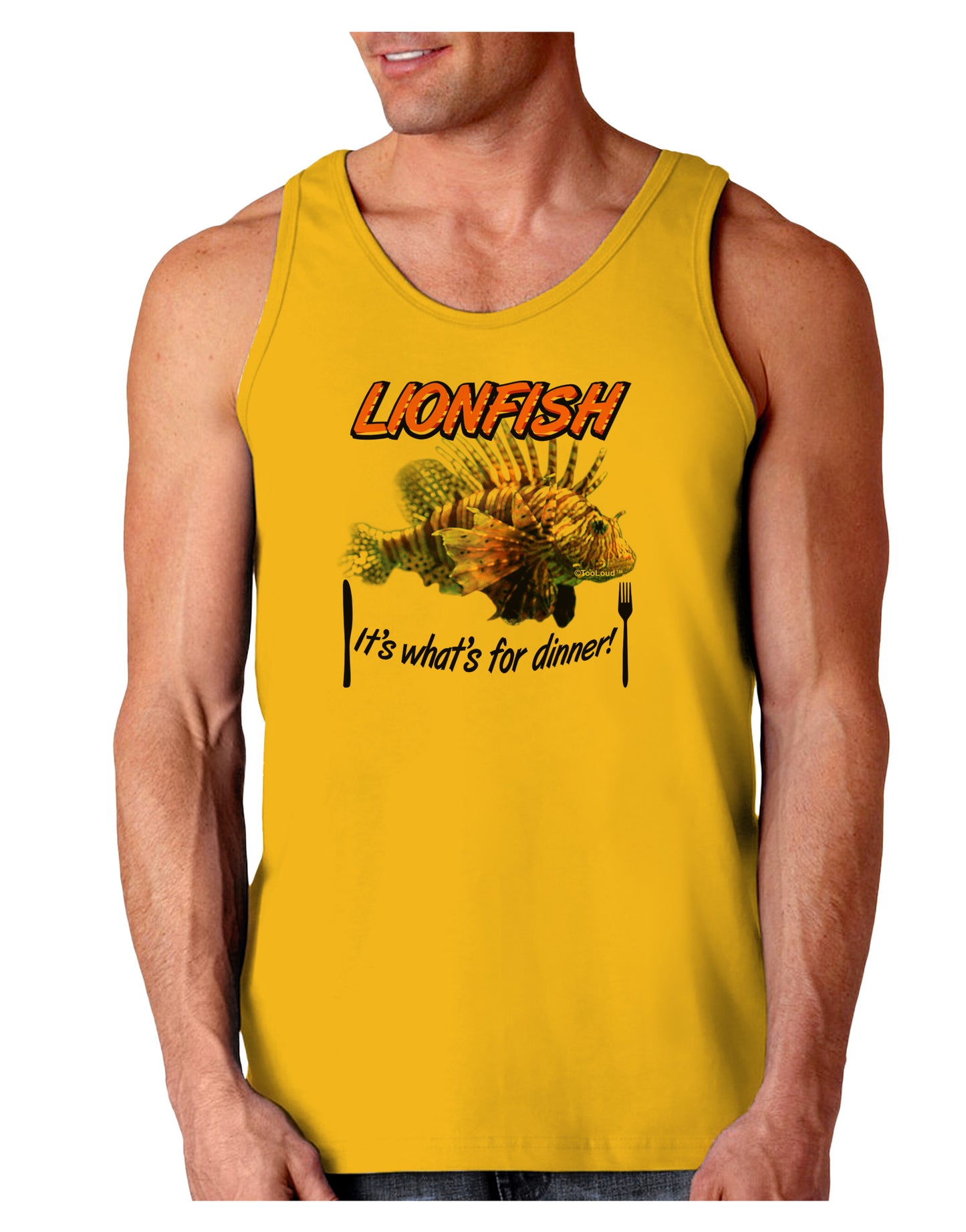 Lionfish - It's What's For Dinner Loose Tank Top-Loose Tank Top-TooLoud-Gold-Small-Davson Sales