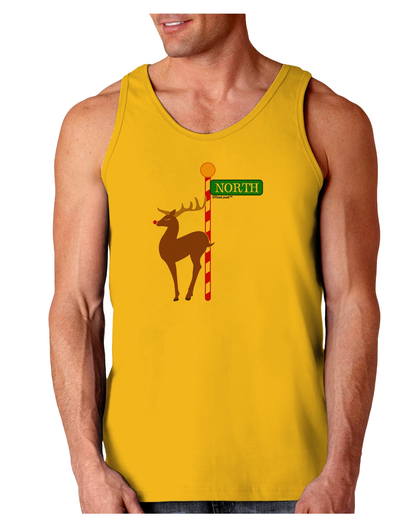 Rudolf Ratchet Reindeer Color Loose Tank Top-Loose Tank Top-TooLoud-Gold-Small-Davson Sales