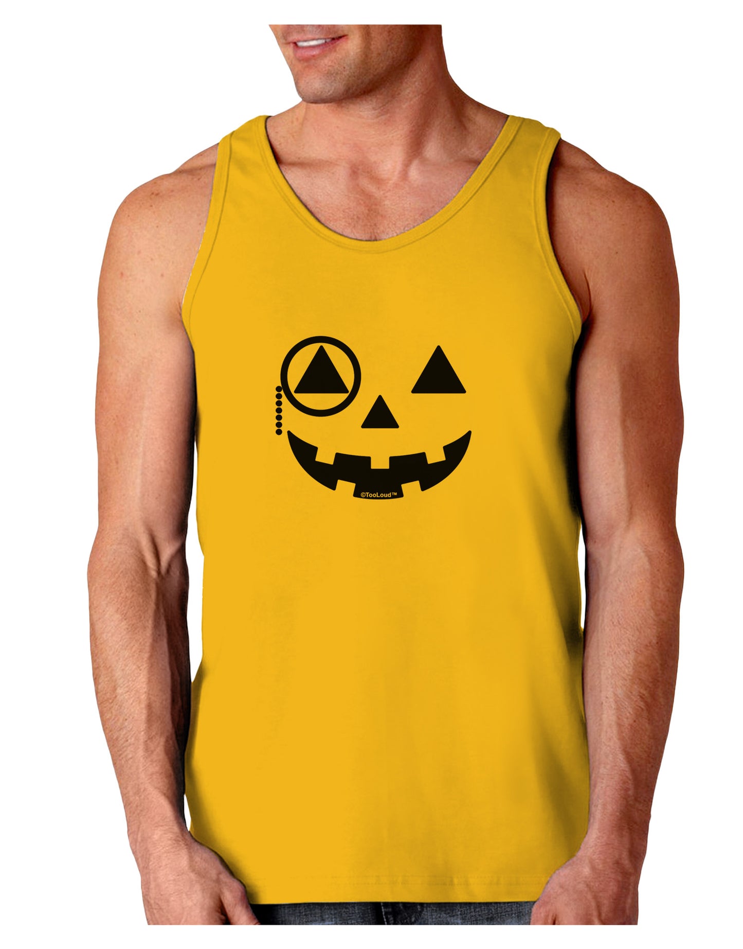Monocle Jack-o-Lantern B-W Loose Tank Top-Loose Tank Top-TooLoud-Gold-Small-Davson Sales