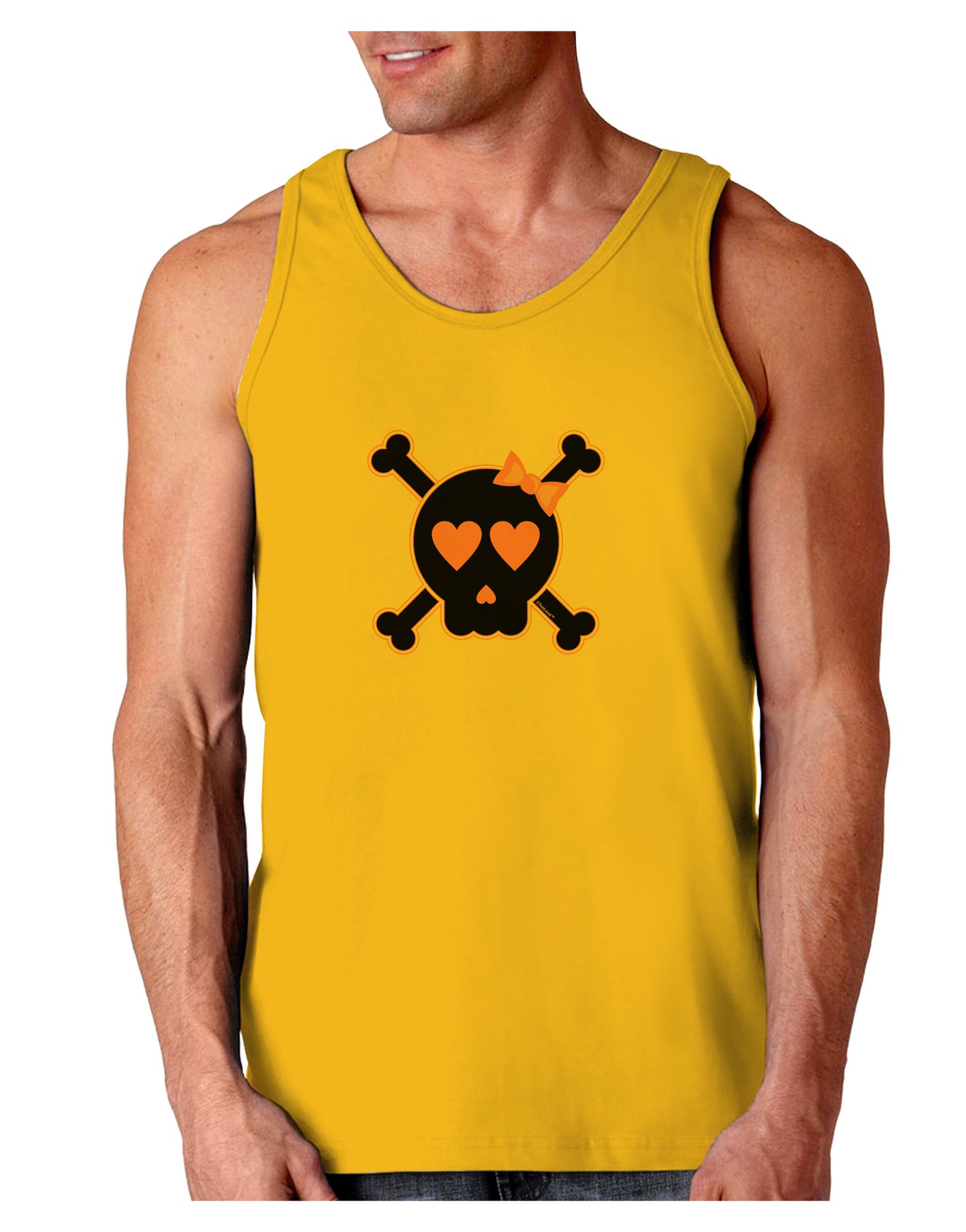 Pink and Black Crossbones Girl Loose Tank Top-Loose Tank Top-TooLoud-Gold-Small-Davson Sales