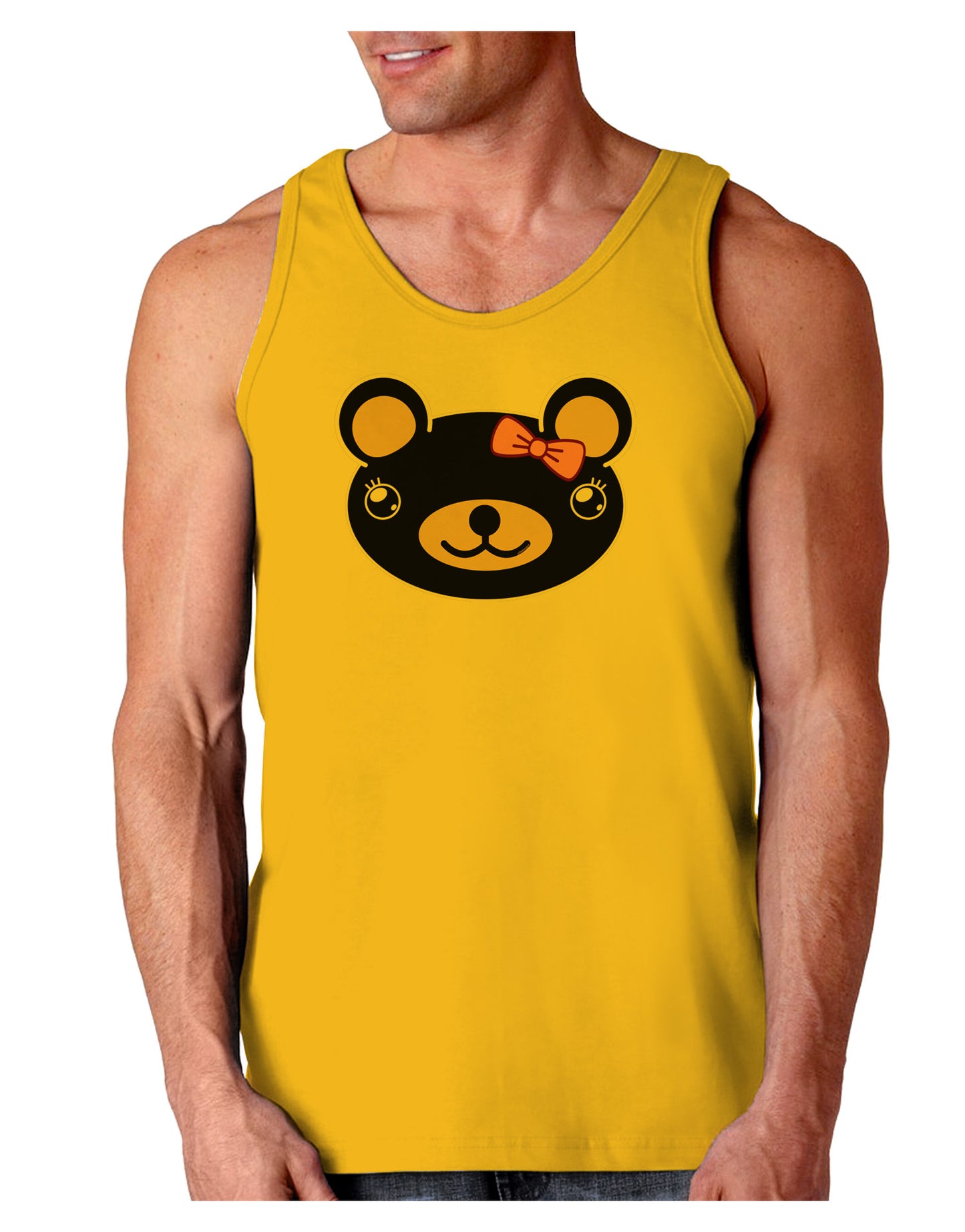 Kyu-T Head - Night Beartholomea Girl Teddy Bear Loose Tank Top-Loose Tank Top-TooLoud-Gold-Small-Davson Sales