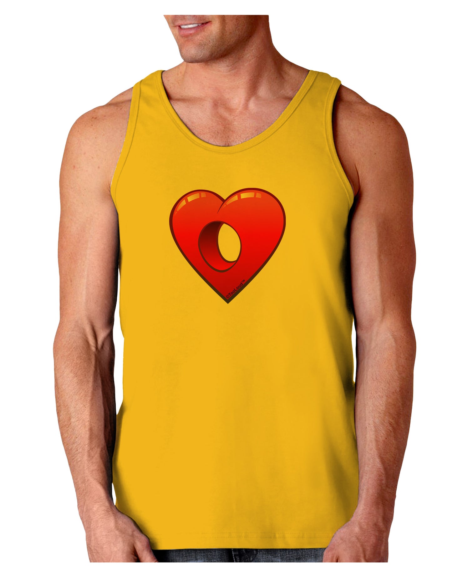 Hole Heartedly Broken Heart Loose Tank Top by-Loose Tank Top-TooLoud-Gold-Small-Davson Sales
