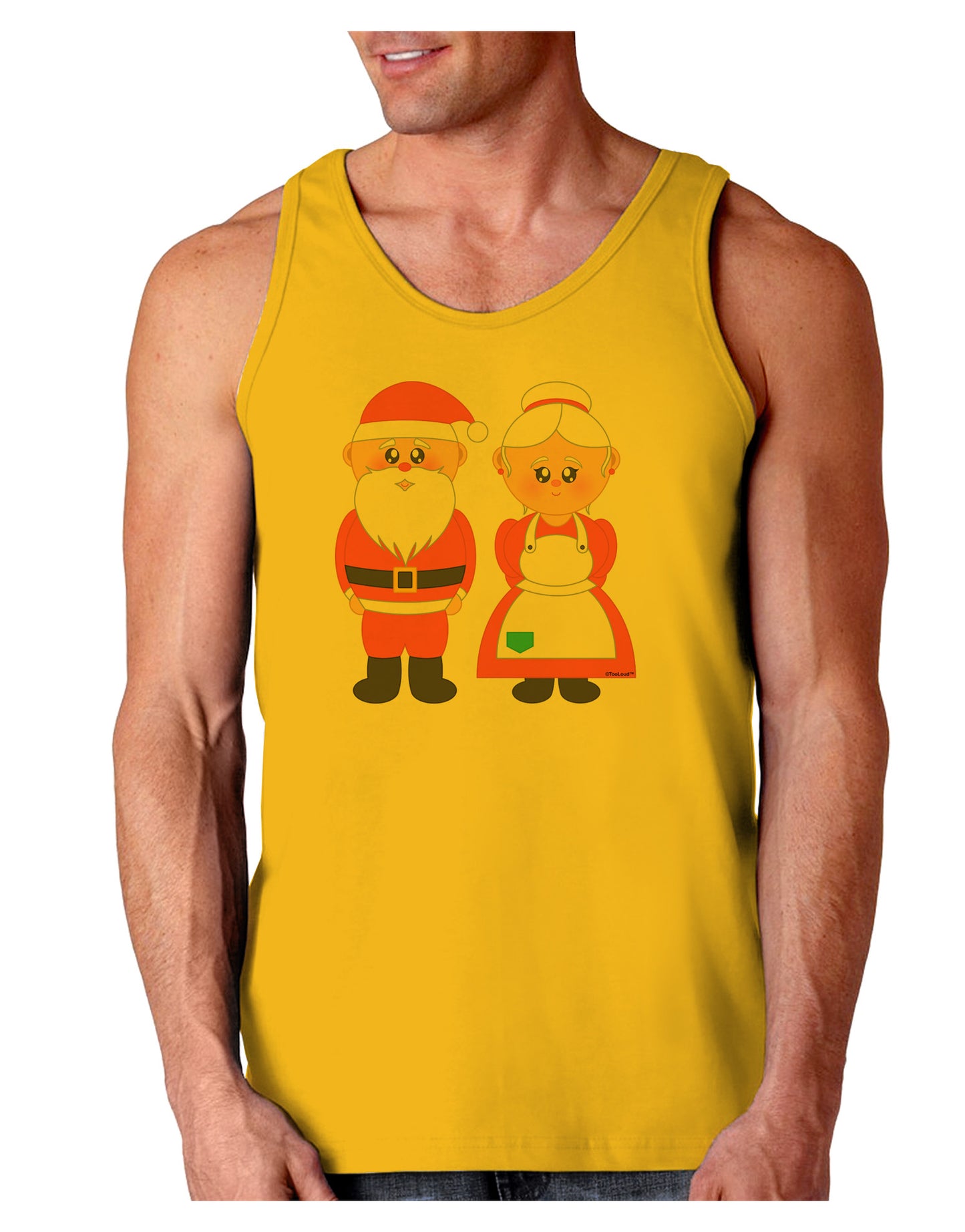Cute Mr and Mrs Santa Claus Couple Christmas Loose Tank Top-Loose Tank Top-TooLoud-Gold-Small-Davson Sales