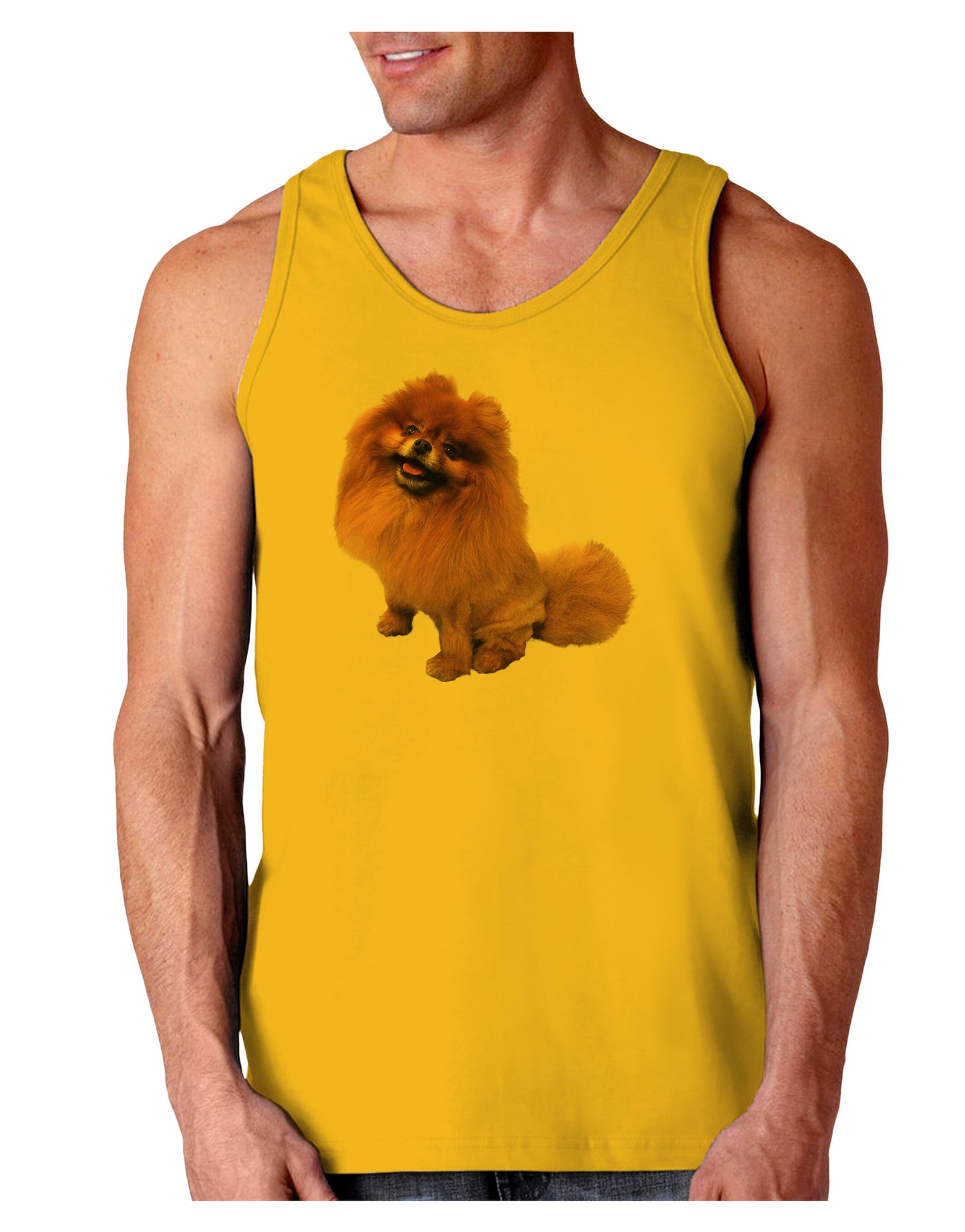 Pomeranian Sitting All Cute-Like Loose Tank Top-Loose Tank Top-TooLoud-Gold-Small-Davson Sales