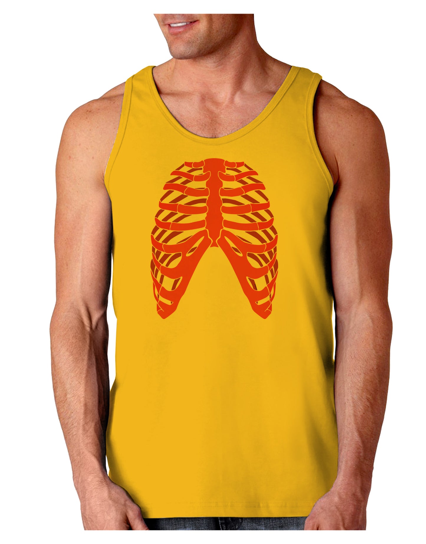 Human Red Skeleton Bones Ribcage Loose Tank Top-Loose Tank Top-TooLoud-Gold-Small-Davson Sales