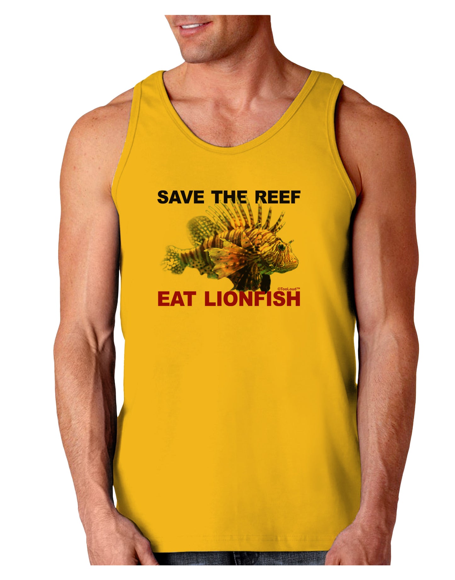 Save the Reef - Eat Lionfish Loose Tank Top-Loose Tank Top-TooLoud-Gold-Small-Davson Sales