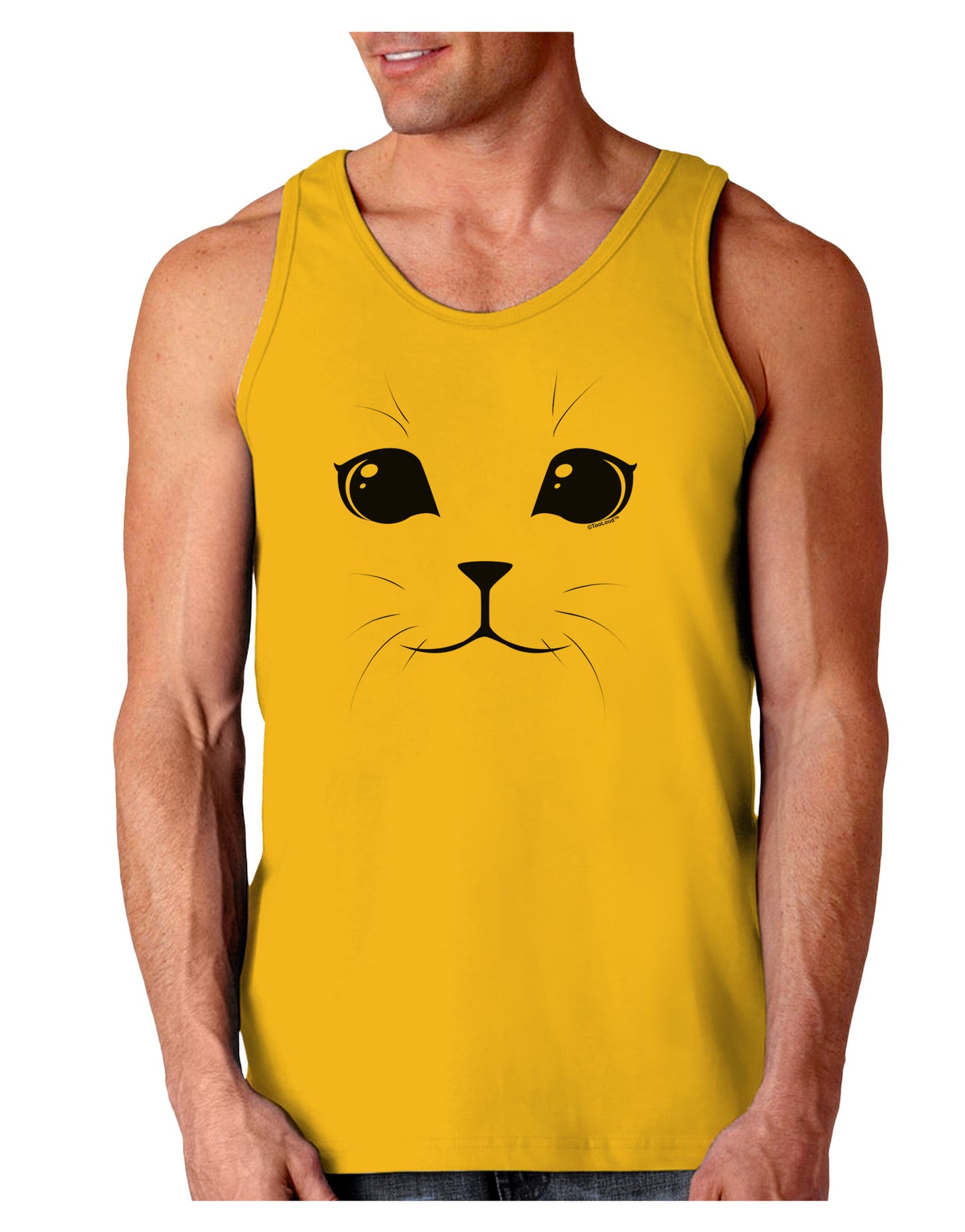 Cute Cat Face Loose Tank Top by-Loose Tank Top-TooLoud-Gold-Small-Davson Sales