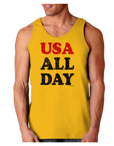 USA All Day - Distressed Patriotic Design Loose Tank Top by TooLoud-Loose Tank Top-TooLoud-Gold-Small-Davson Sales