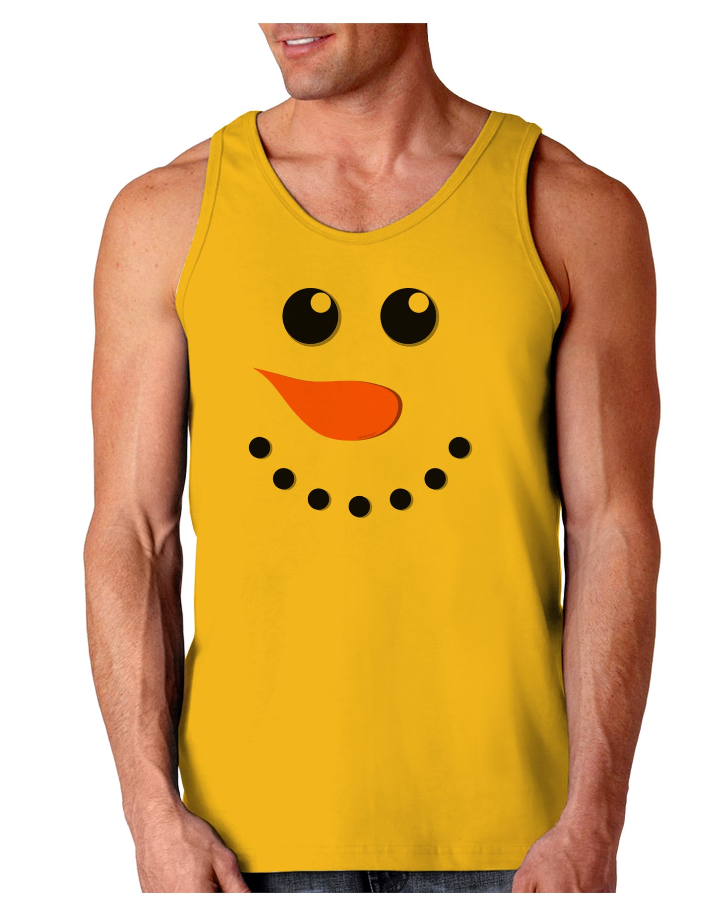 Snowman Face Christmas Loose Tank Top-Loose Tank Top-TooLoud-Gold-Small-Davson Sales