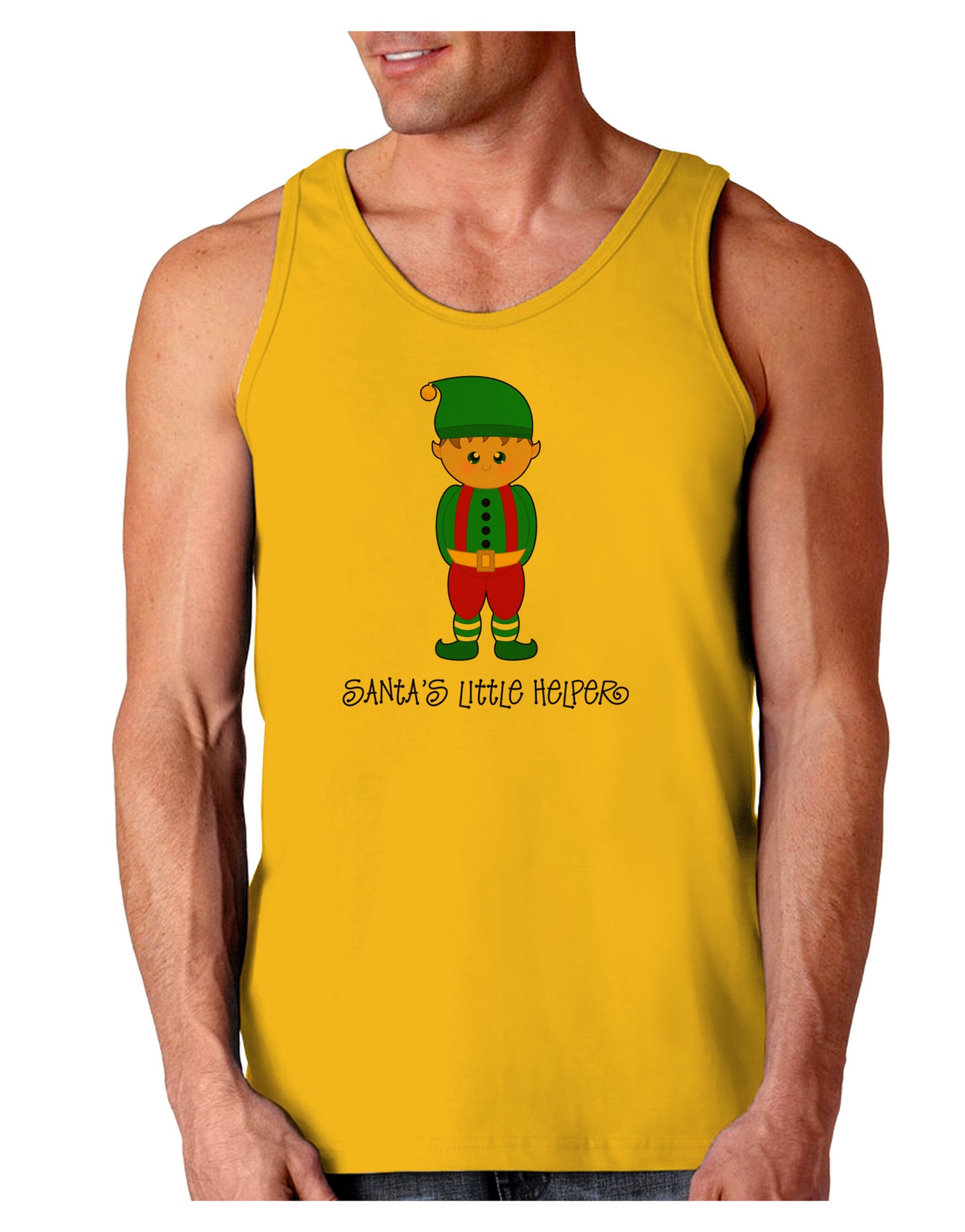 Santa's Little Helper Christmas Elf Boy Loose Tank Top-Loose Tank Top-TooLoud-Gold-Small-Davson Sales