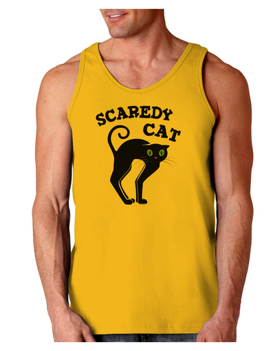 Cute Scaredy Cat Black Cat Halloween Loose Tank Top-Loose Tank Top-TooLoud-Gold-Small-Davson Sales