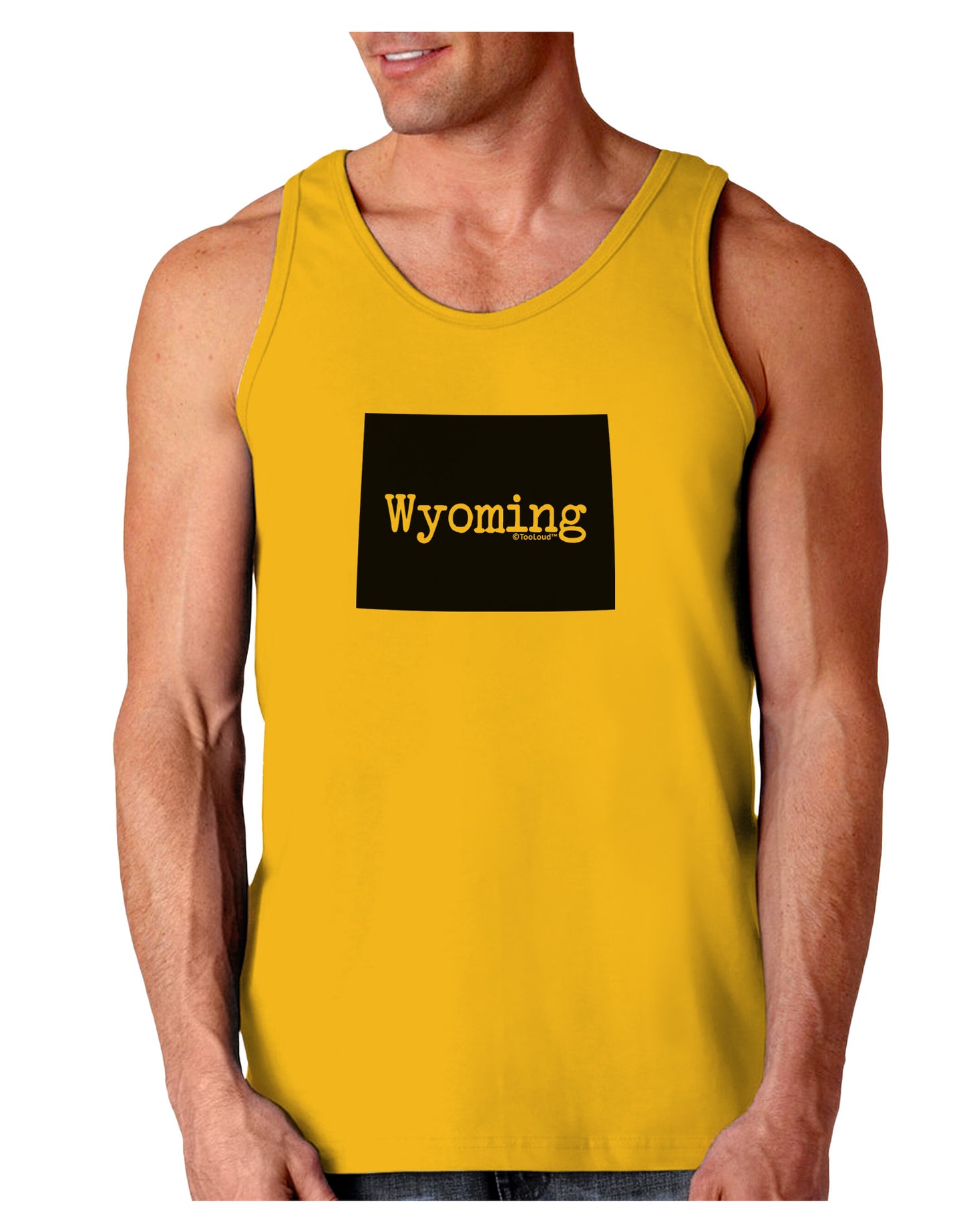 TooLoud Wyoming - United States Shape Loose Tank Top-Loose Tank Top-TooLoud-Gold-Small-Davson Sales
