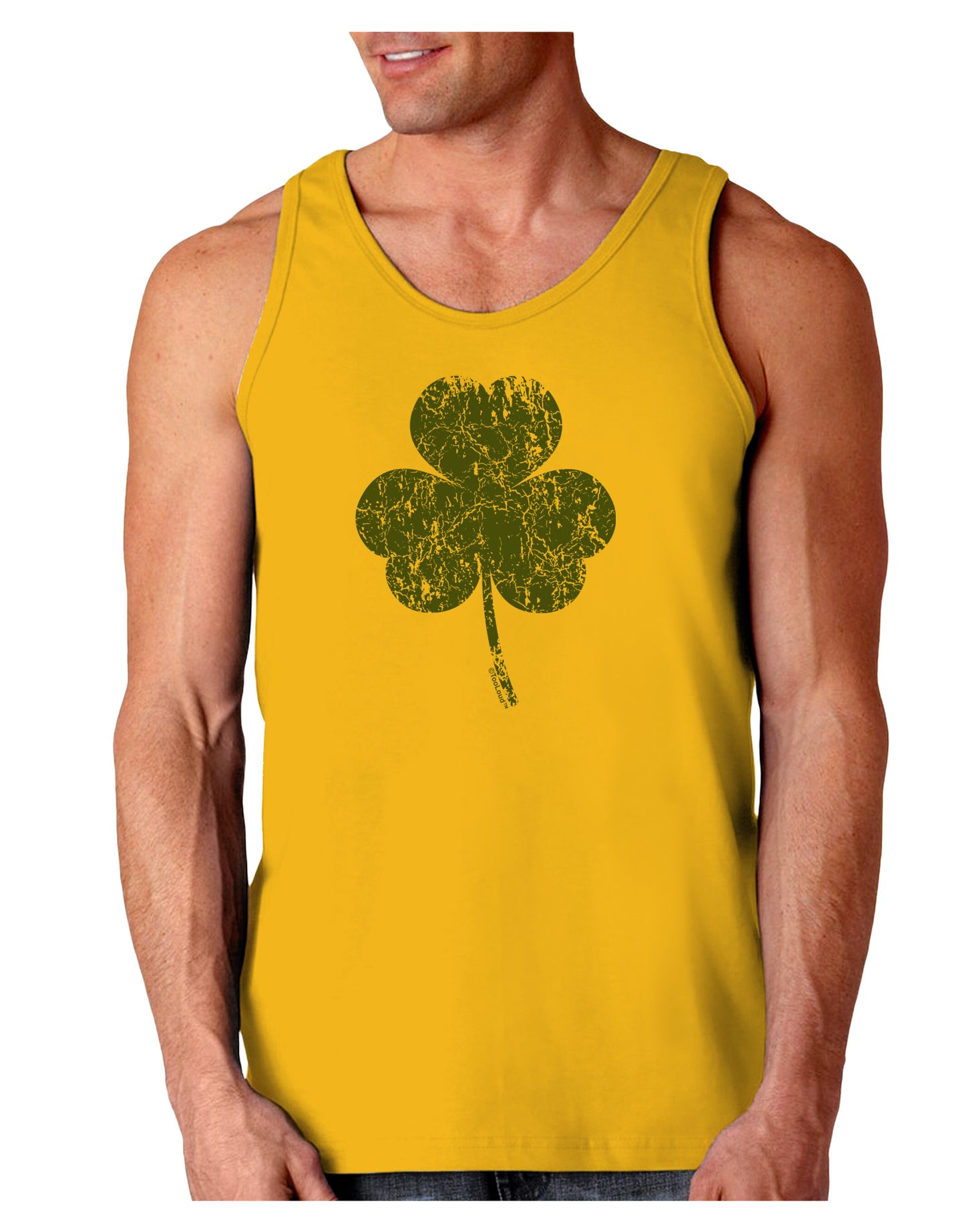 Distressed Traditional Irish Shamrock Loose Tank Top-Loose Tank Top-TooLoud-Gold-Small-Davson Sales