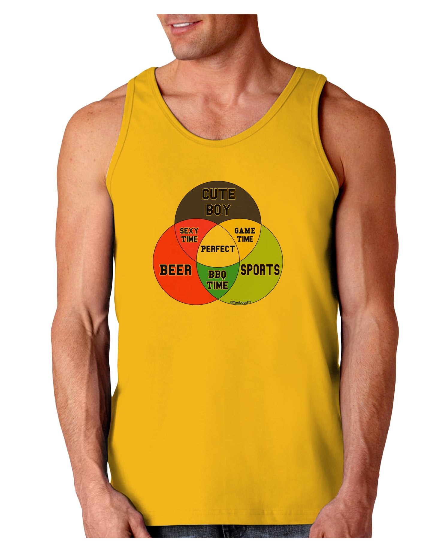 Beer Boy and Sports Diagram Loose Tank Top-Loose Tank Top-TooLoud-Gold-Small-Davson Sales