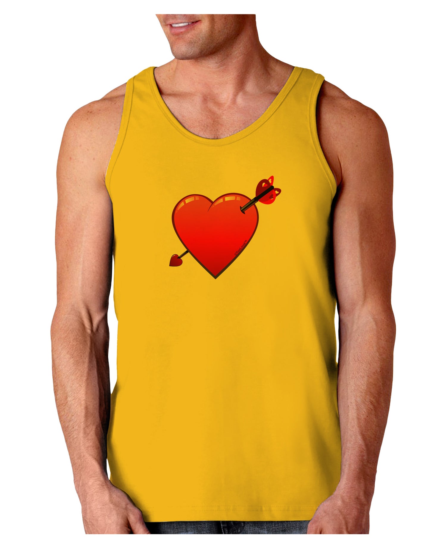 Shot Through the Heart Cute Loose Tank Top by-Loose Tank Top-TooLoud-Gold-Small-Davson Sales