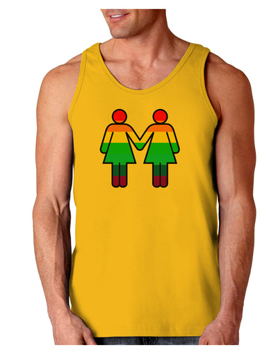 Rainbow Lesbian Women Holding Hands Loose Tank Top-Loose Tank Top-TooLoud-Gold-Small-Davson Sales