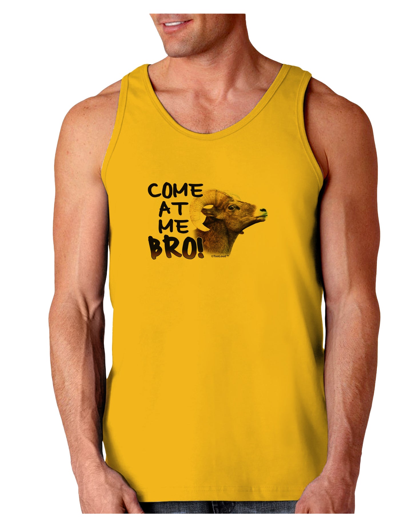 Come At Me Bro Big Horn Loose Tank Top-Loose Tank Top-TooLoud-Gold-Small-Davson Sales