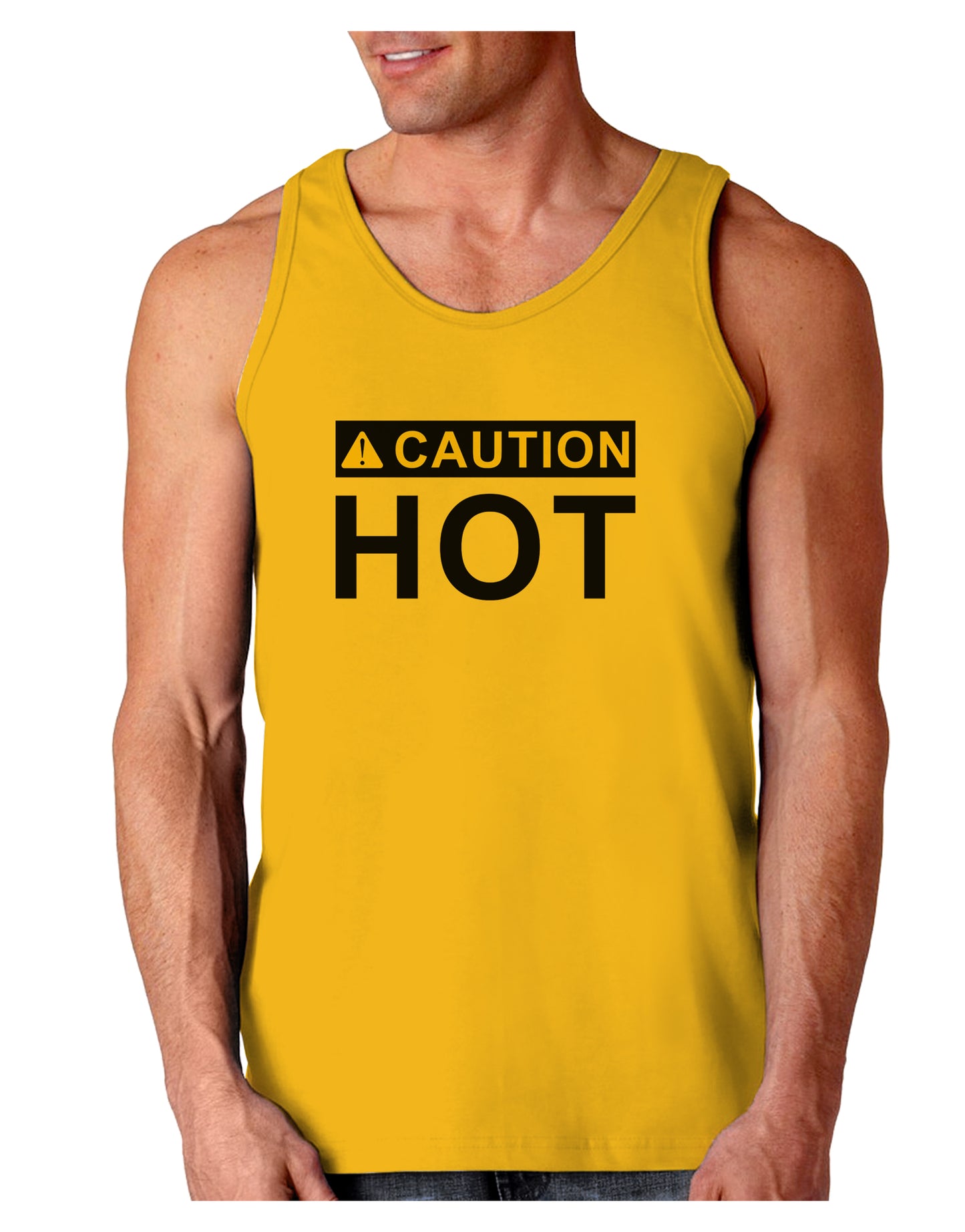 Caution Hot Warning Sign Loose Tank Top-Loose Tank Top-TooLoud-Gold-Small-Davson Sales