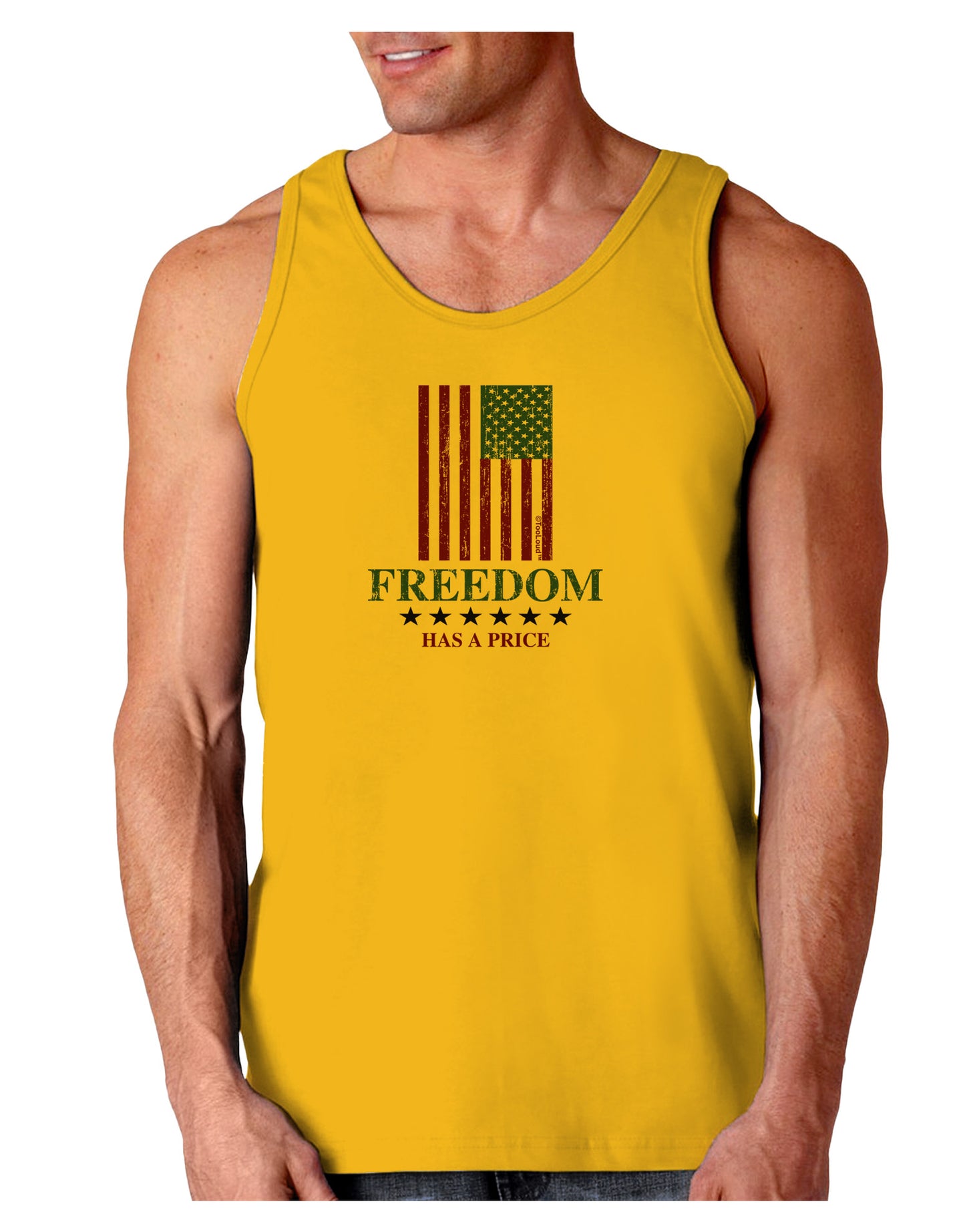 Freedom Flag Color Loose Tank Top-Loose Tank Top-TooLoud-Gold-Small-Davson Sales