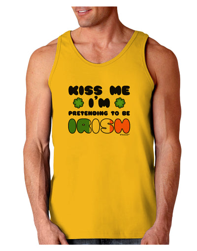 Kiss Me I'm Pretending to Be Irish Loose Tank Top by TooLoud-Loose Tank Top-TooLoud-Gold-Small-Davson Sales