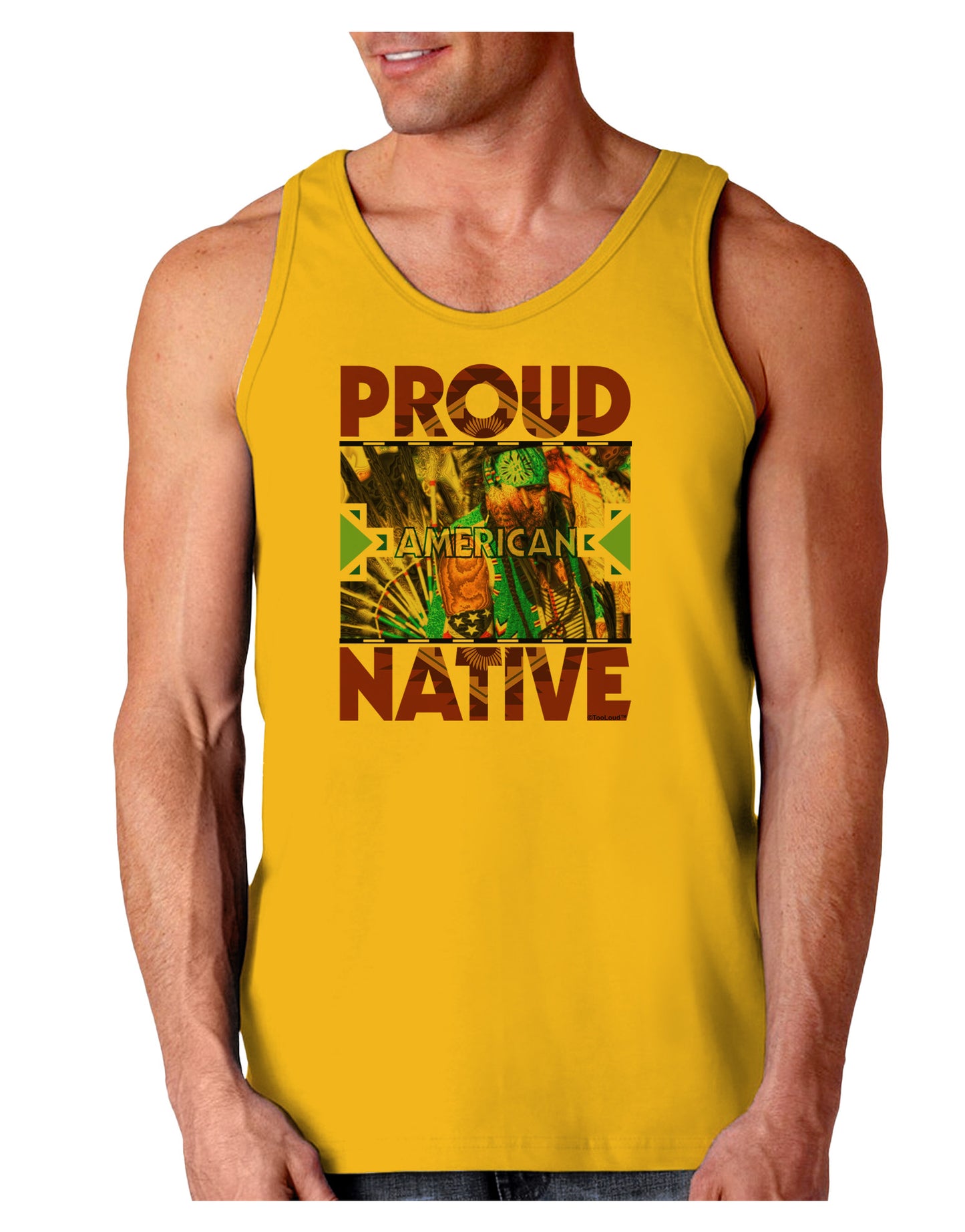 Proud Native American Loose Tank Top-Loose Tank Top-TooLoud-Gold-Small-Davson Sales